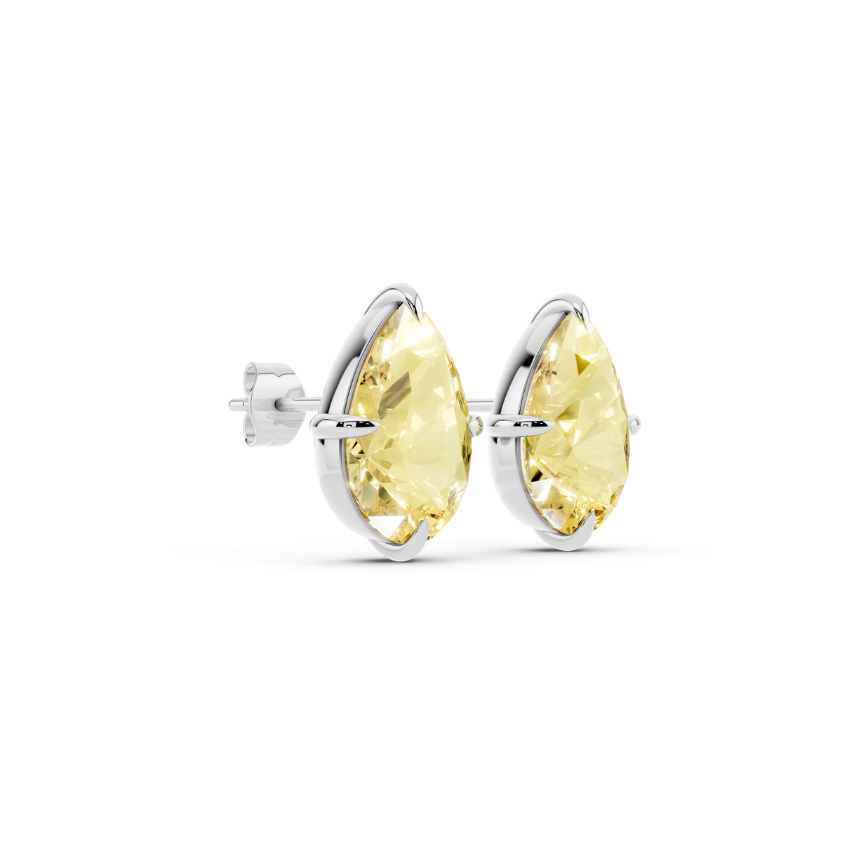 Yellow Pear Lab-Grown Diamond Stud Earrings