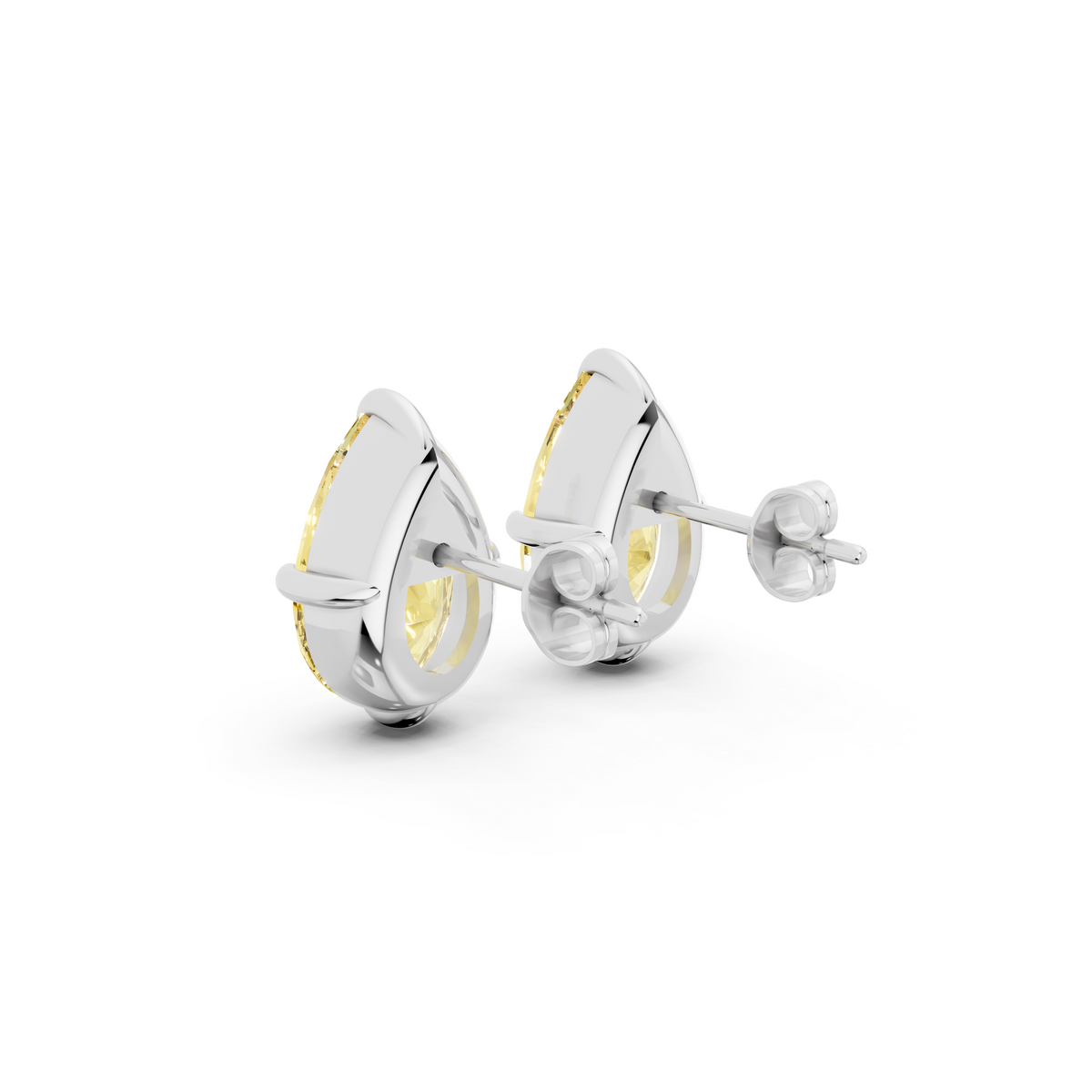 Yellow Pear Lab-Grown Diamond Stud Earrings