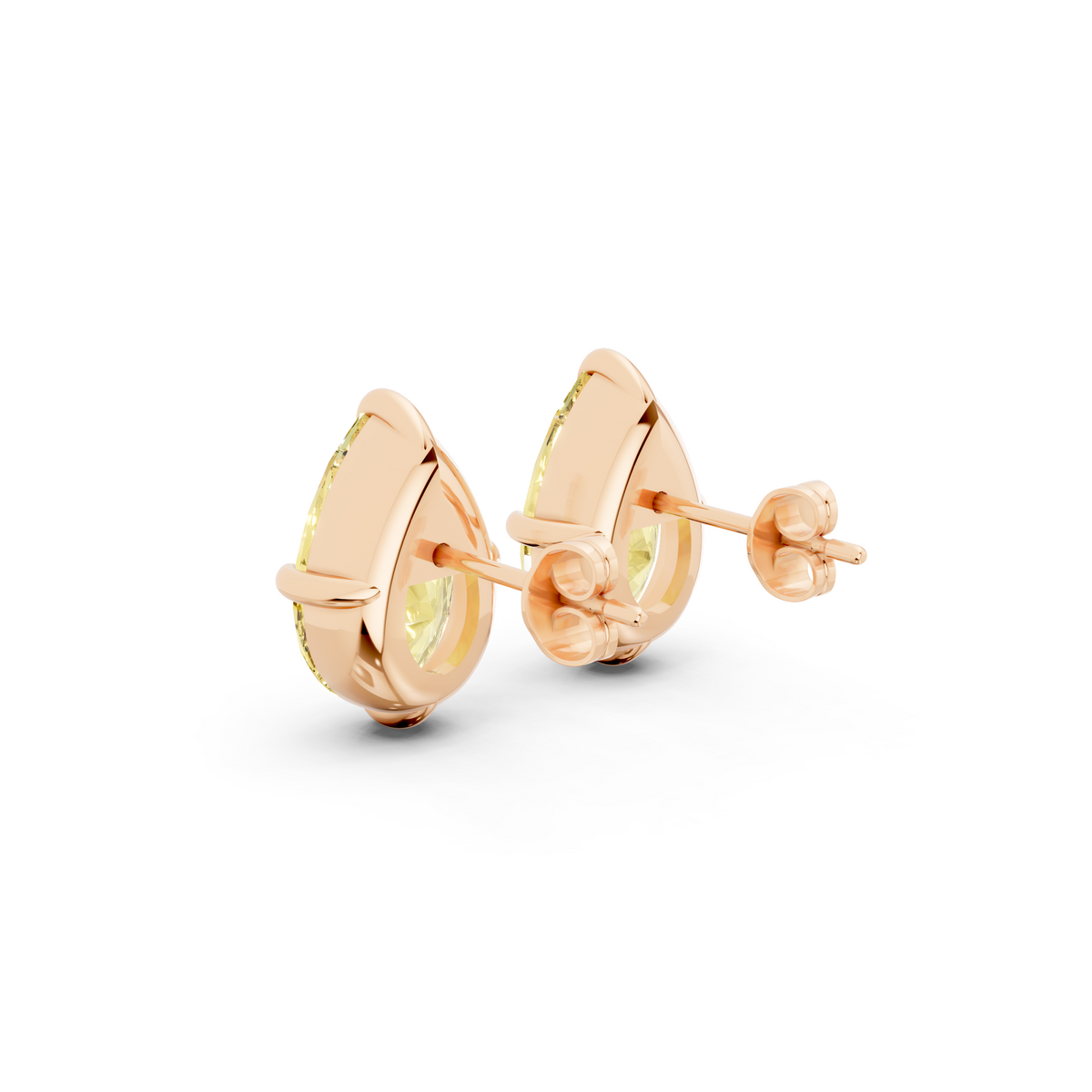 Yellow Pear Lab-Grown Diamond Stud Earrings