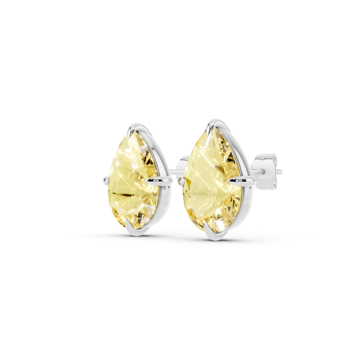 Yellow Pear Lab-Grown Diamond Stud Earrings