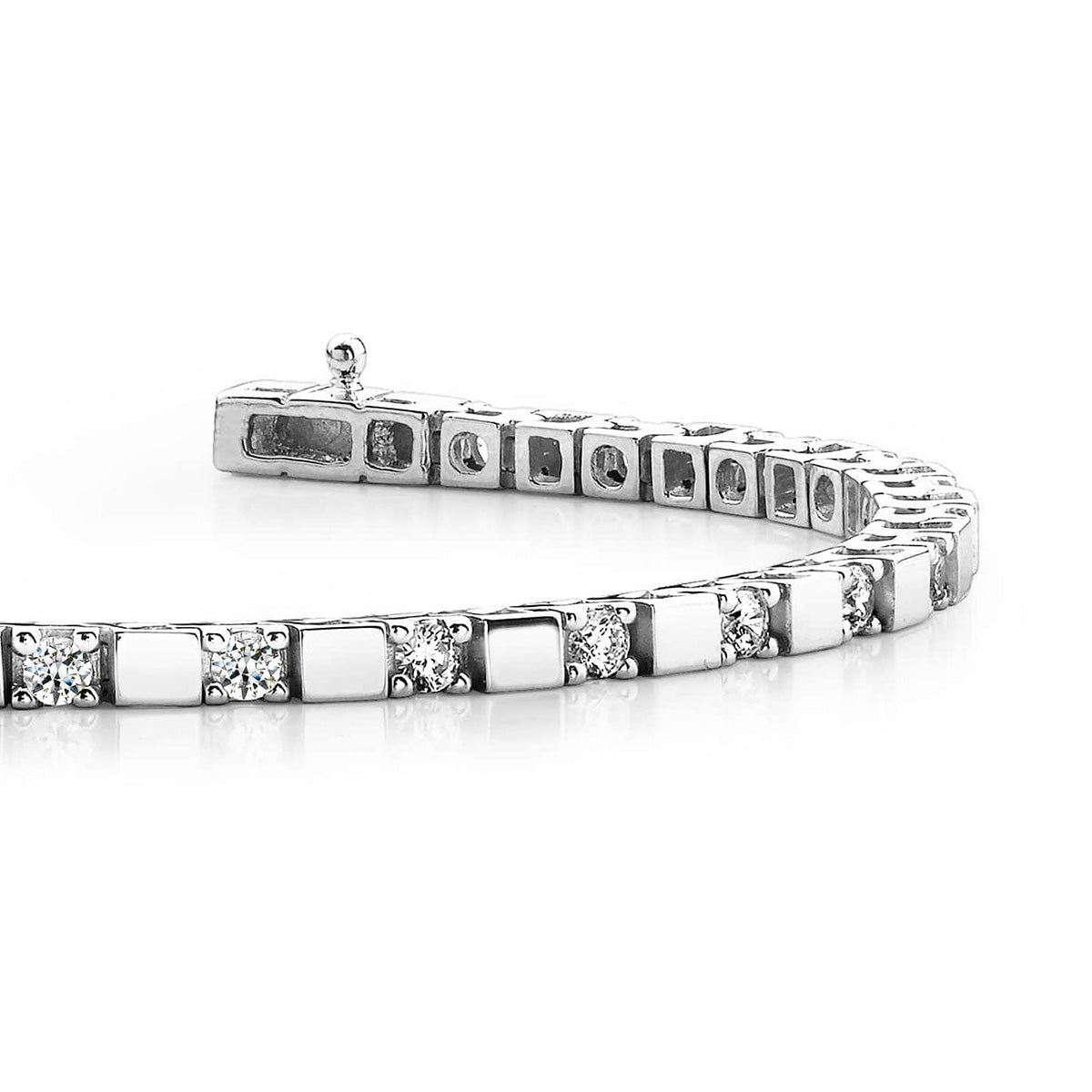 Alternating Diamond Block Harmony Tennis Bracelet