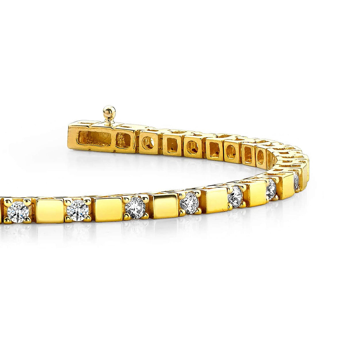 Alternating Diamond Block Harmony Tennis Bracelet