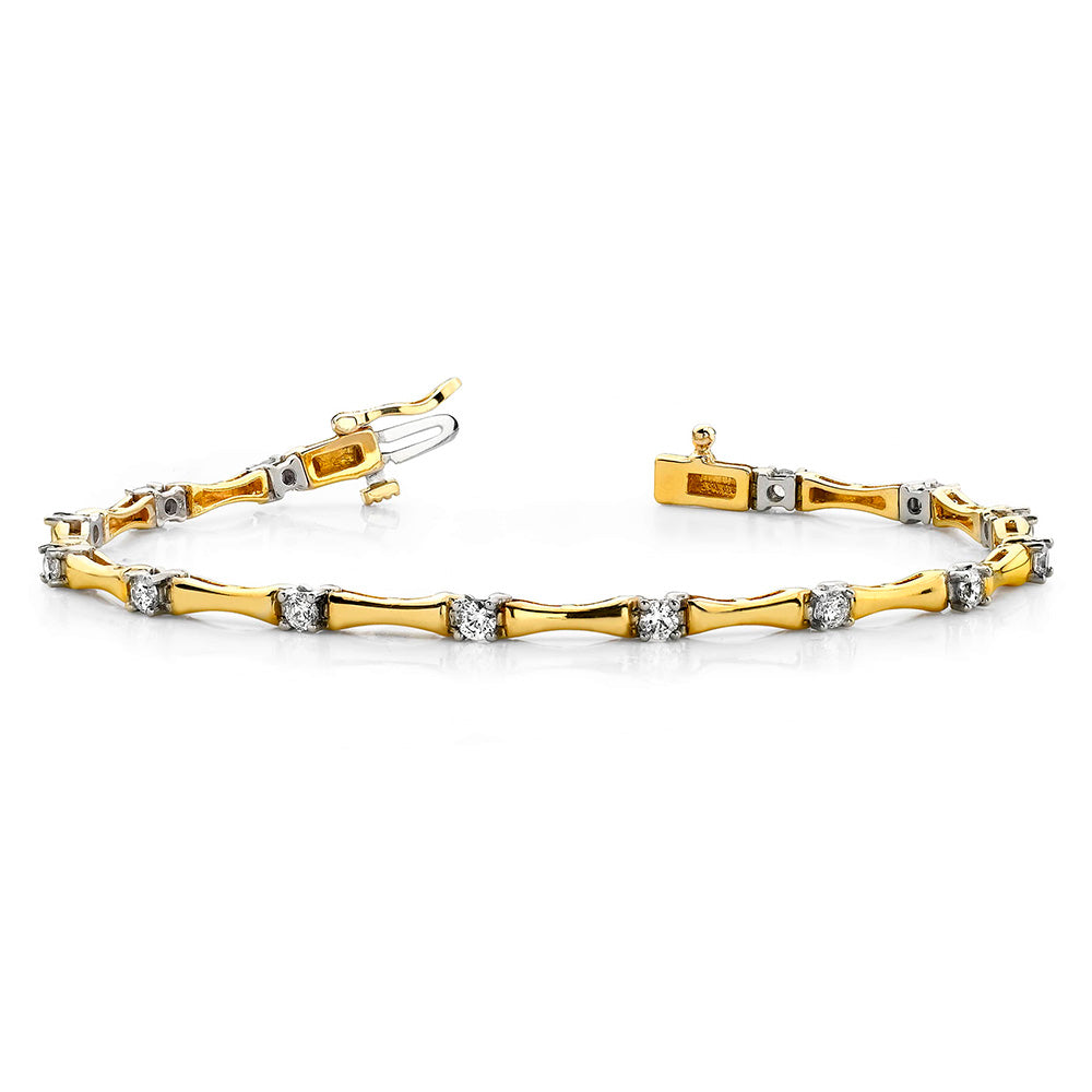Alternating Diamond Column Bracelet