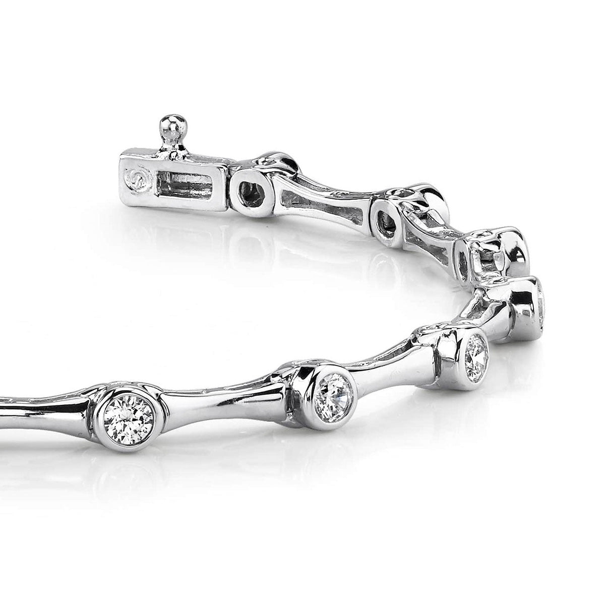 Classic Column Link Diamond Bracelet