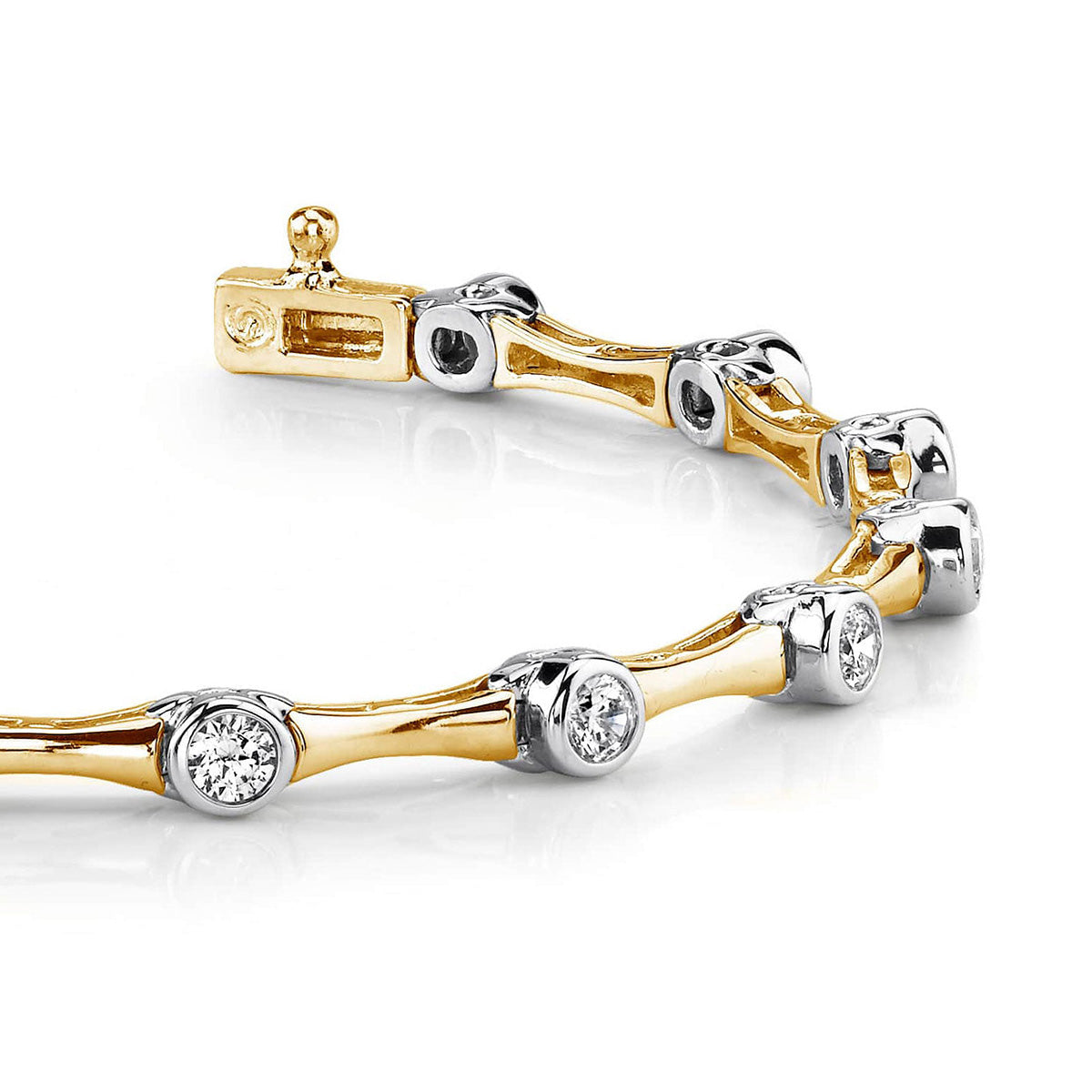 Classic Column Link Diamond Bracelet