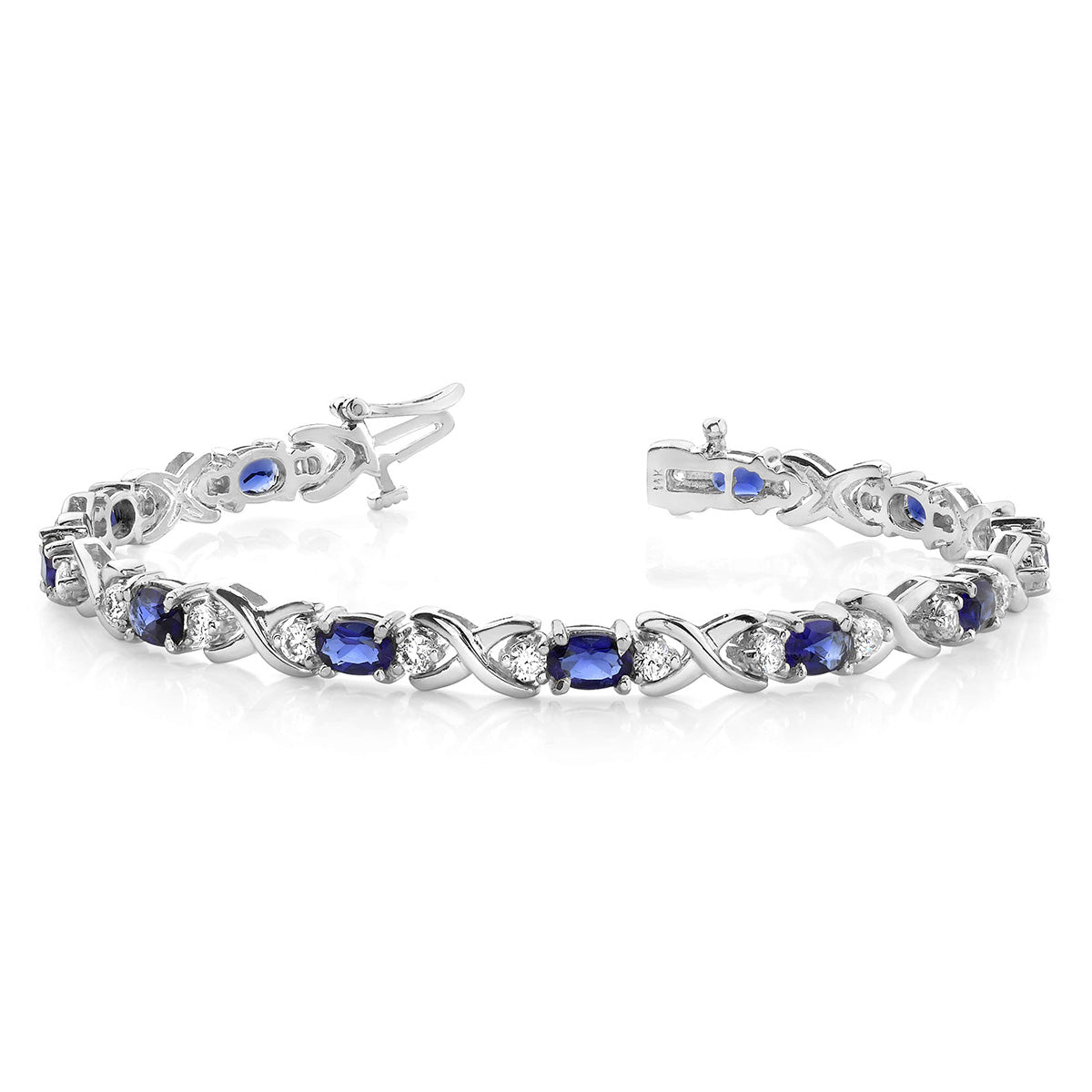 Stylized X Gemstone Bracelet