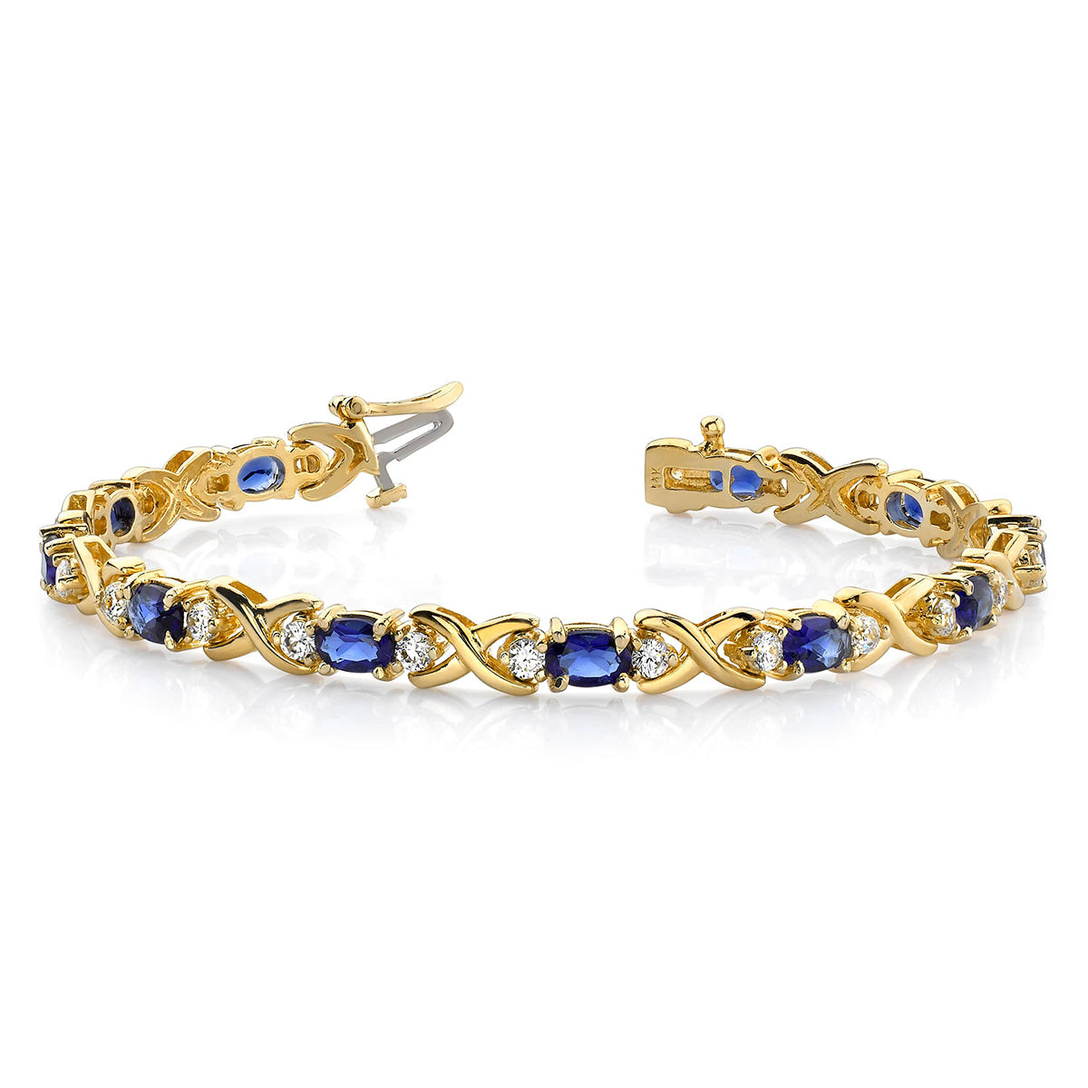 Stylized X Gemstone Bracelet