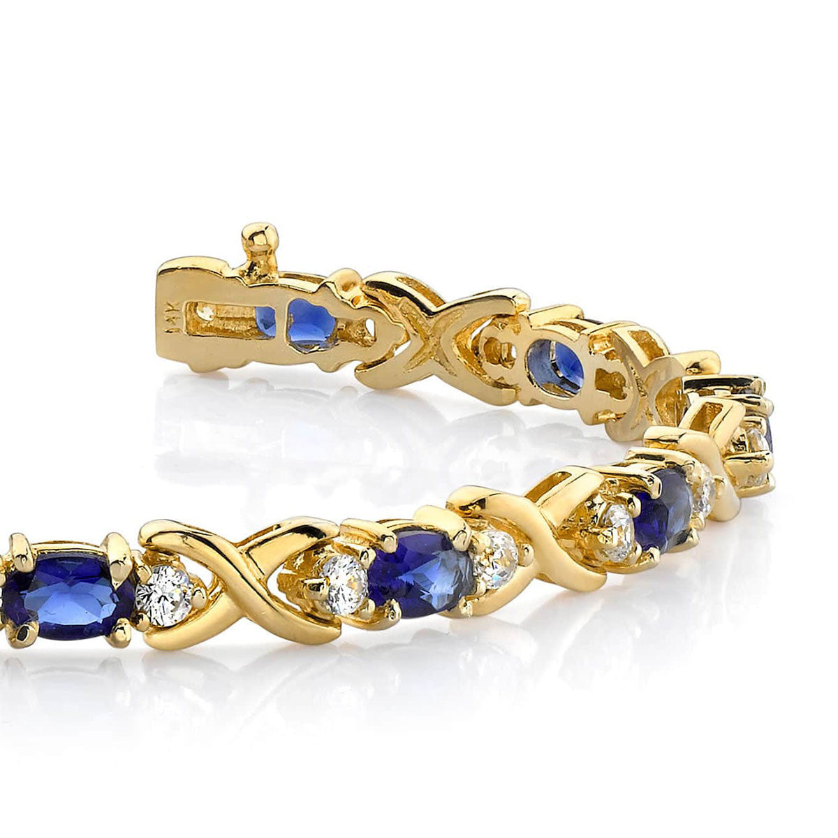 Stylized X Gemstone Bracelet