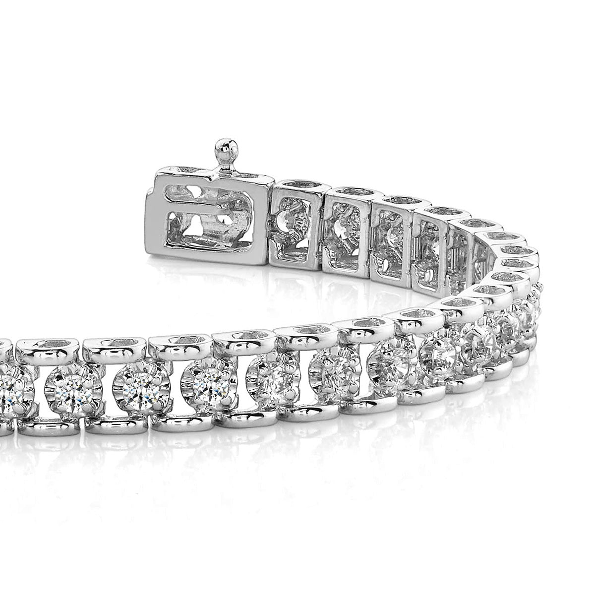 Classic Prong Illusion Set Diamond Tennis Bracelet