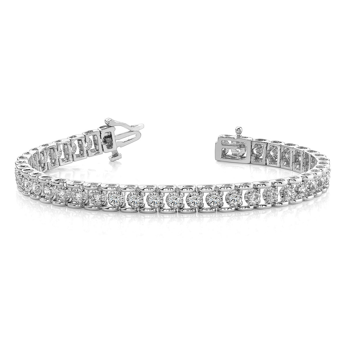 Classic Prong Illusion Set Diamond Tennis Bracelet
