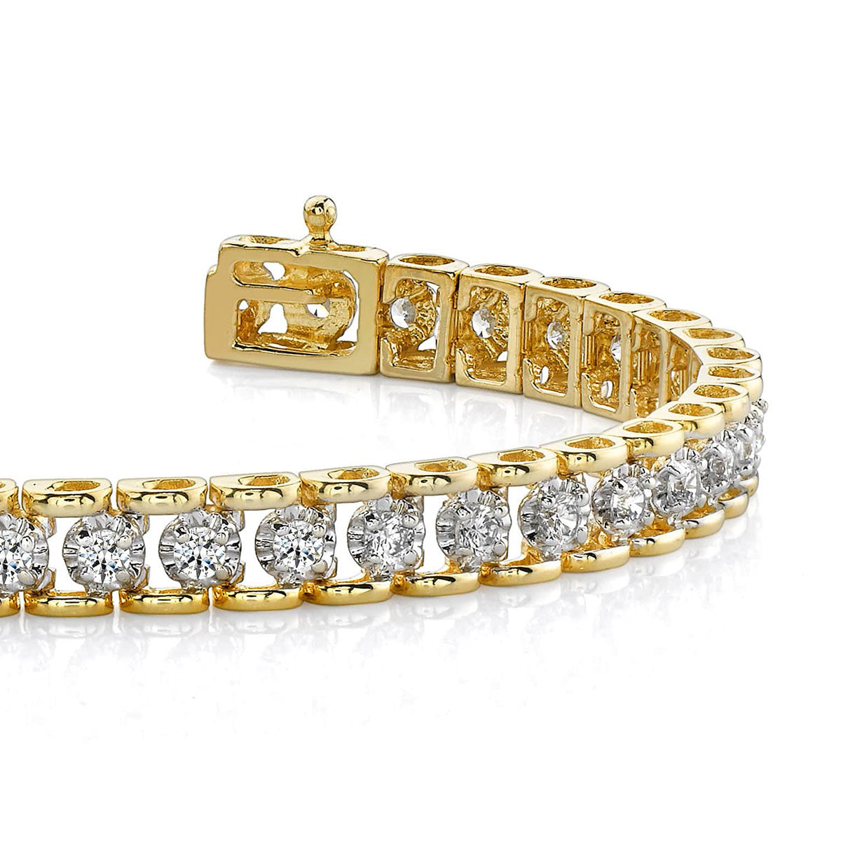 Classic Prong Illusion Set Diamond Tennis Bracelet