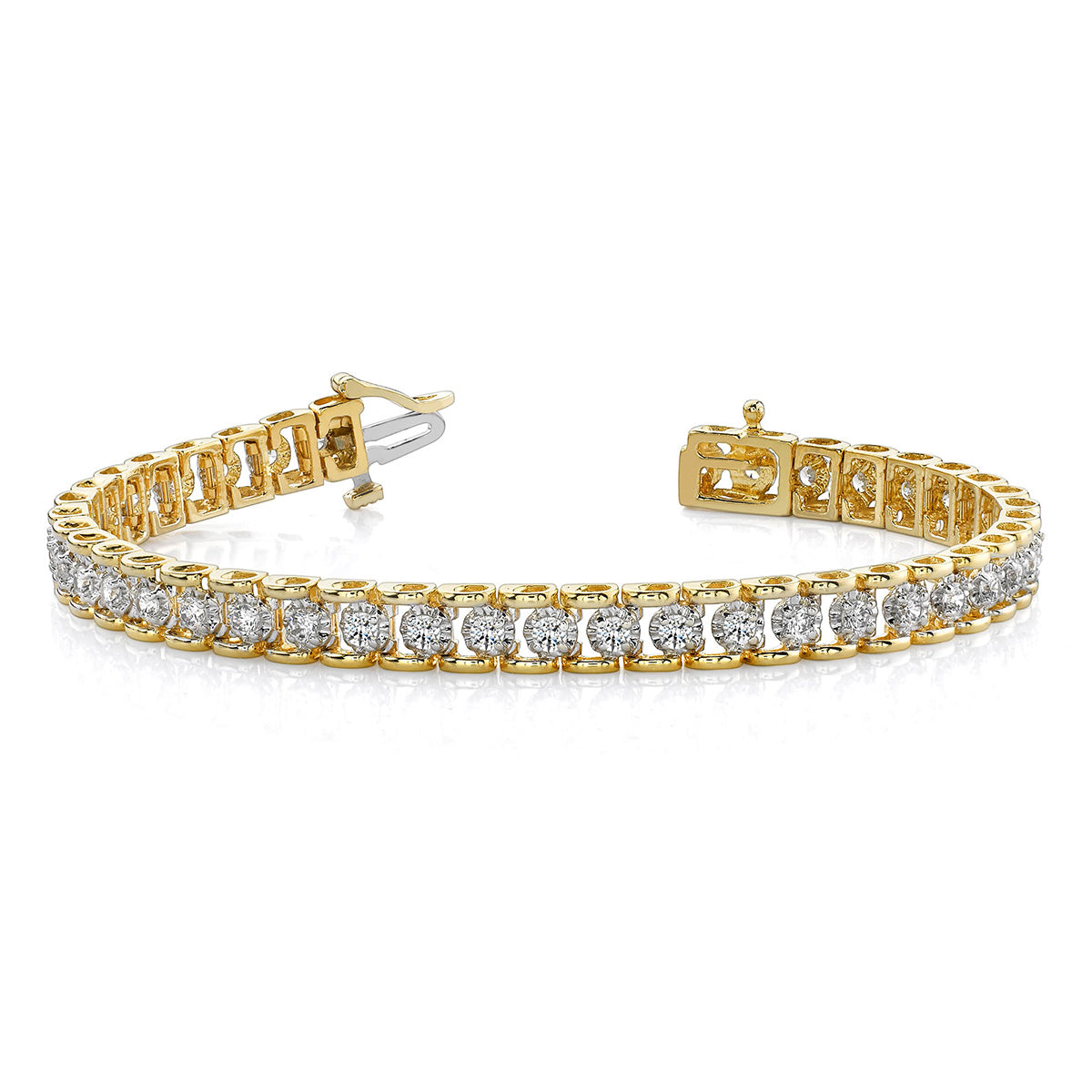 Classic Prong Illusion Set Diamond Tennis Bracelet
