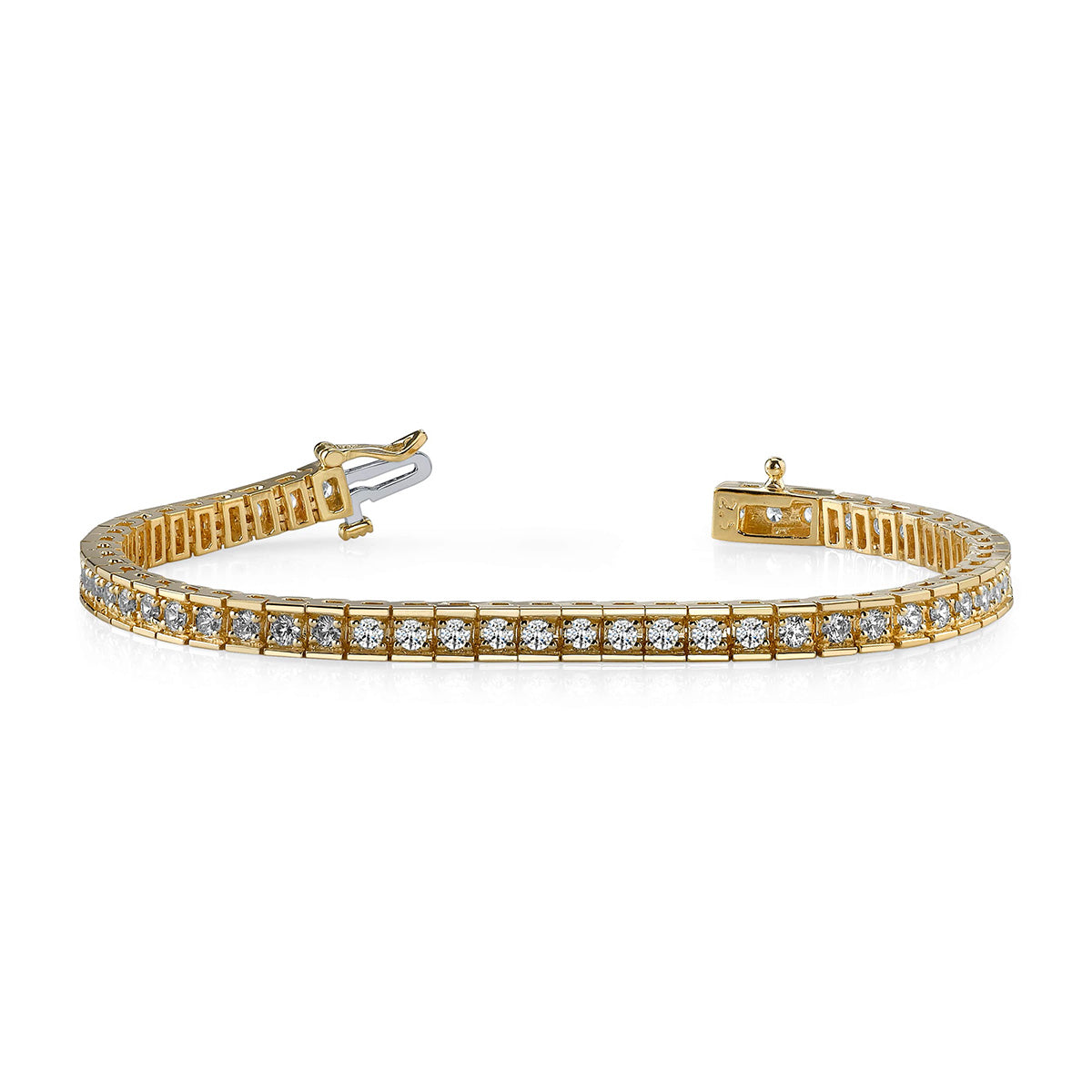 Box Link Diamond Tennis Bracelet