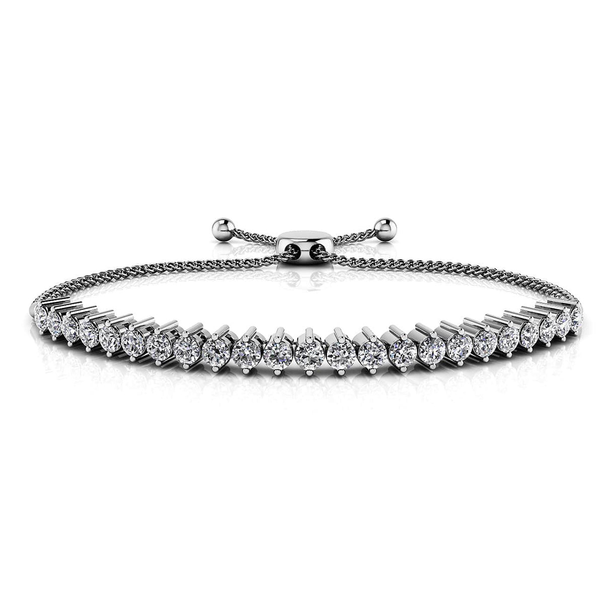 2 Prong Adjustable Diamond Tennis Bracelet