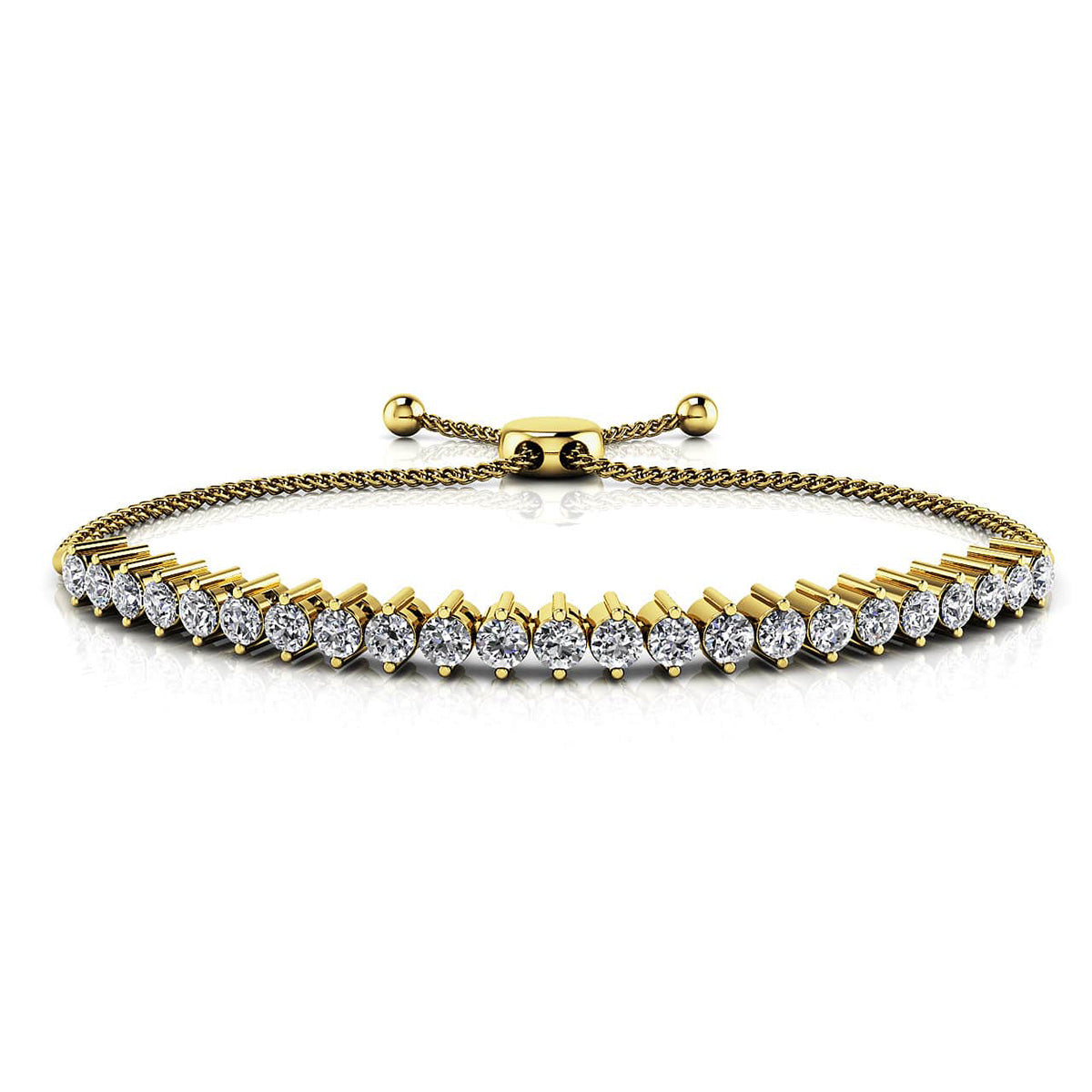 2 Prong Adjustable Diamond Tennis Bracelet