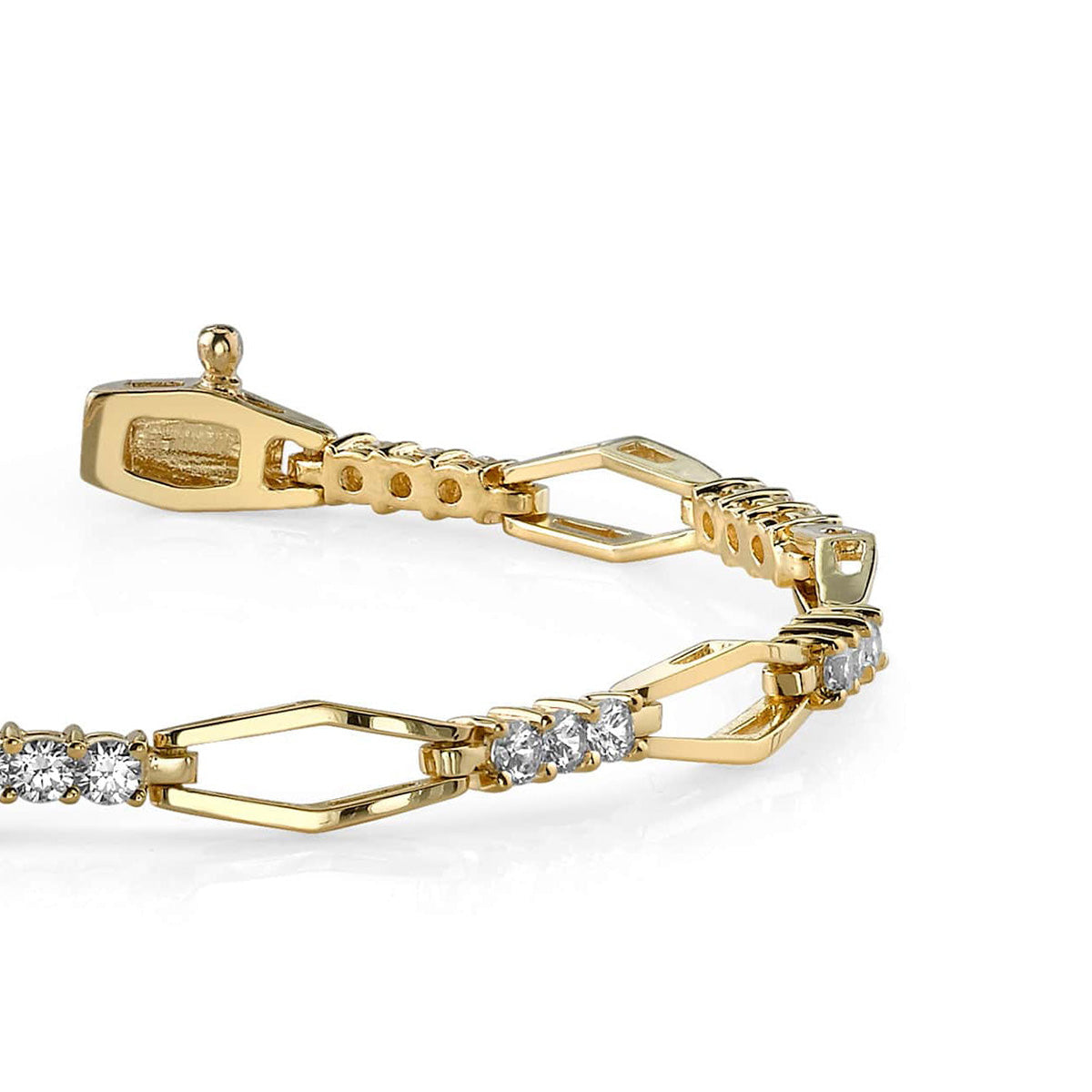 Hexagon Link Designer Diamond Bracelet