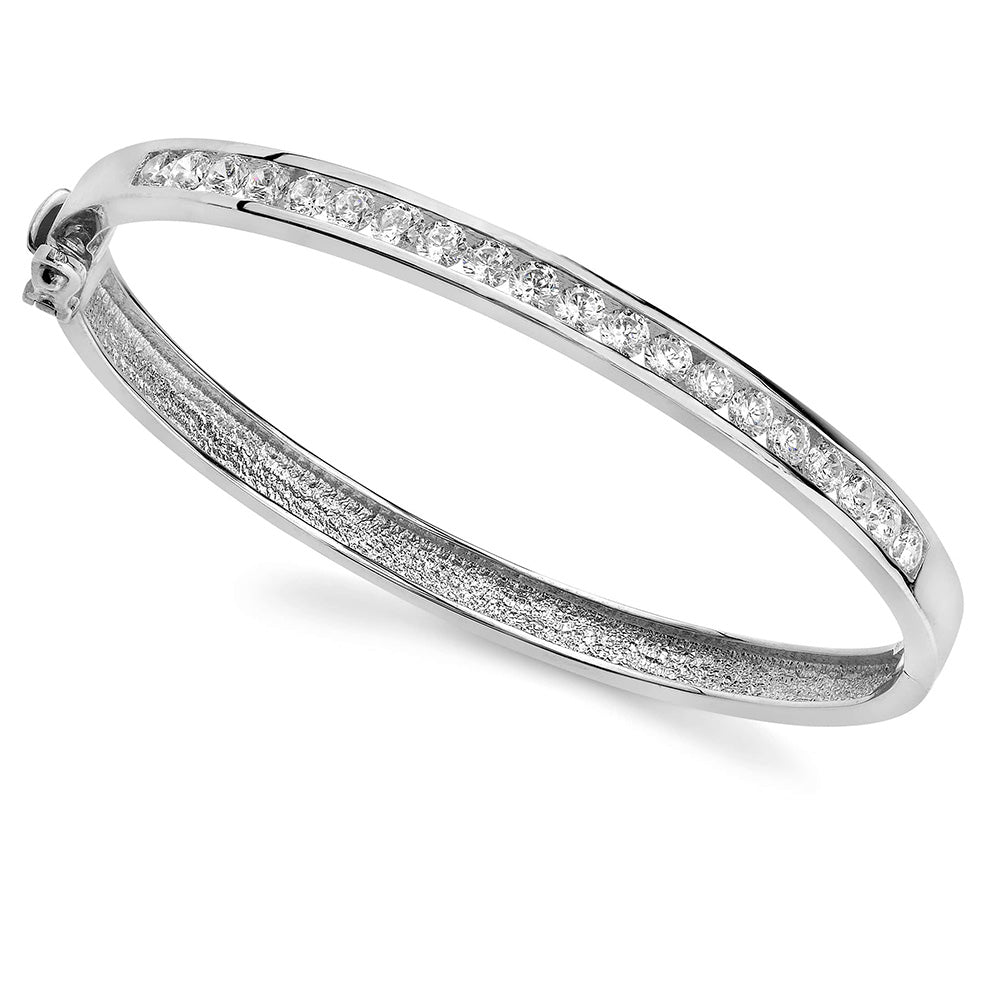 Channel Set Diamond Bangle