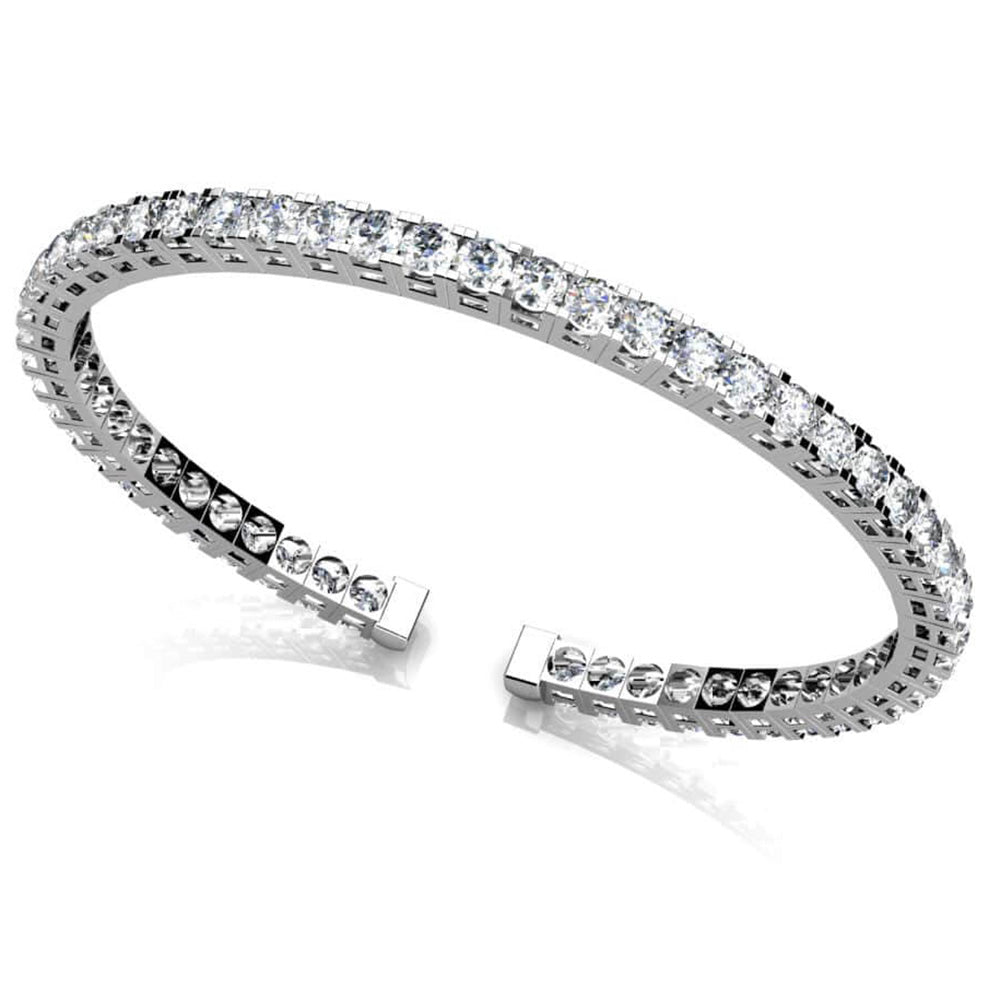 Classic Four Prong Flexible Diamond Bangle