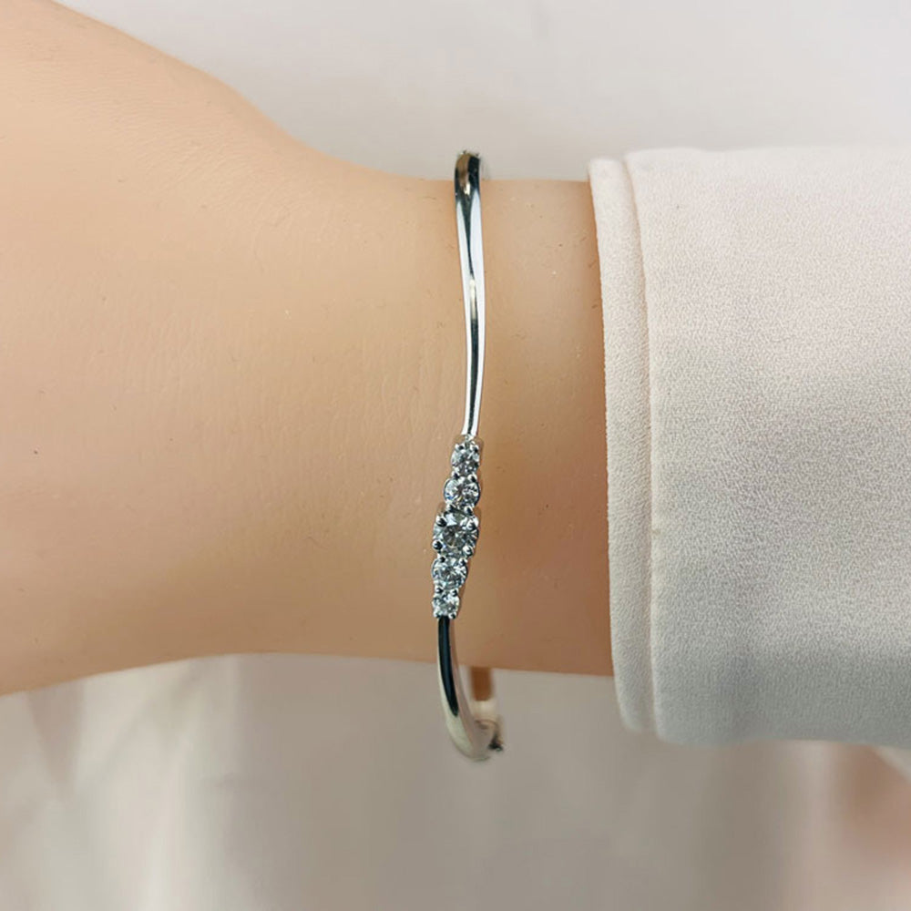 Fancy Five Curved Diamond Bangle