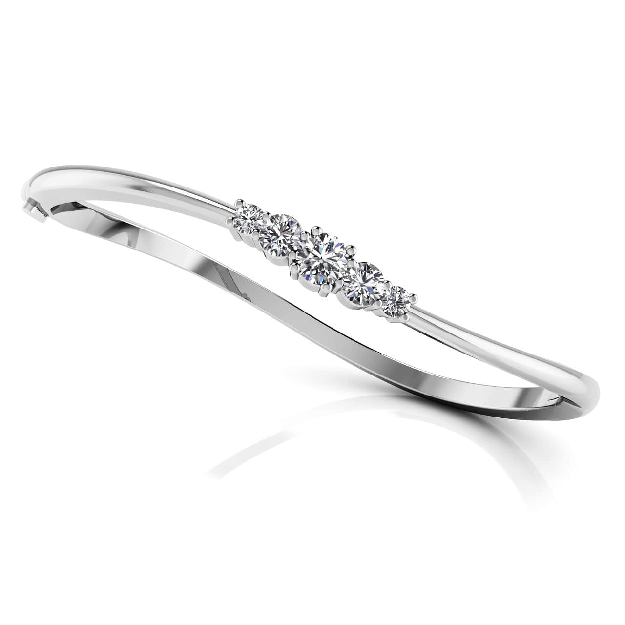 Fancy Five Curved Diamond Bangle