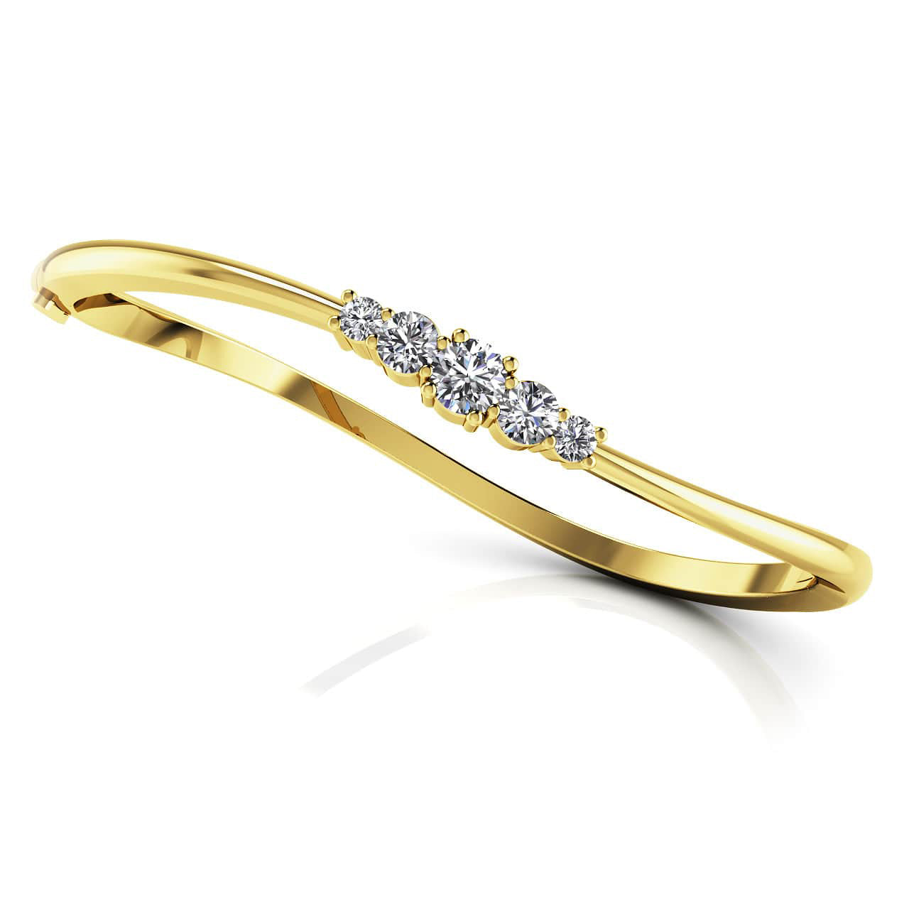 Fancy Five Curved Diamond Bangle