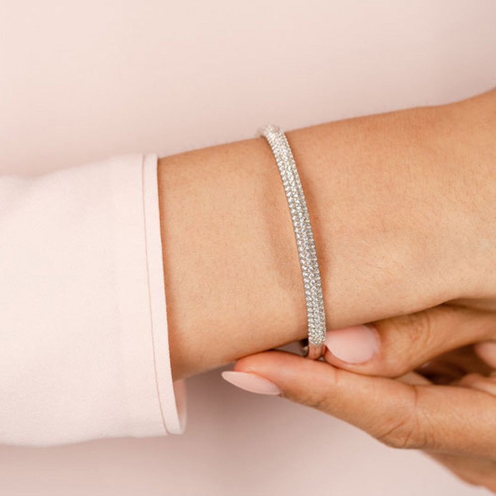 Triple Row Diamond Bangle