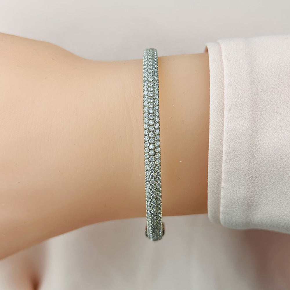 Triple Row Diamond Bangle
