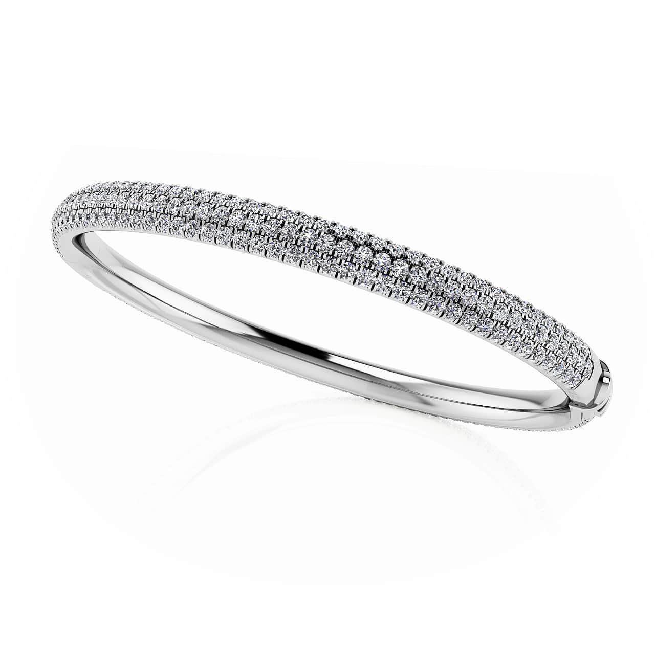 Triple Row Diamond Bangle