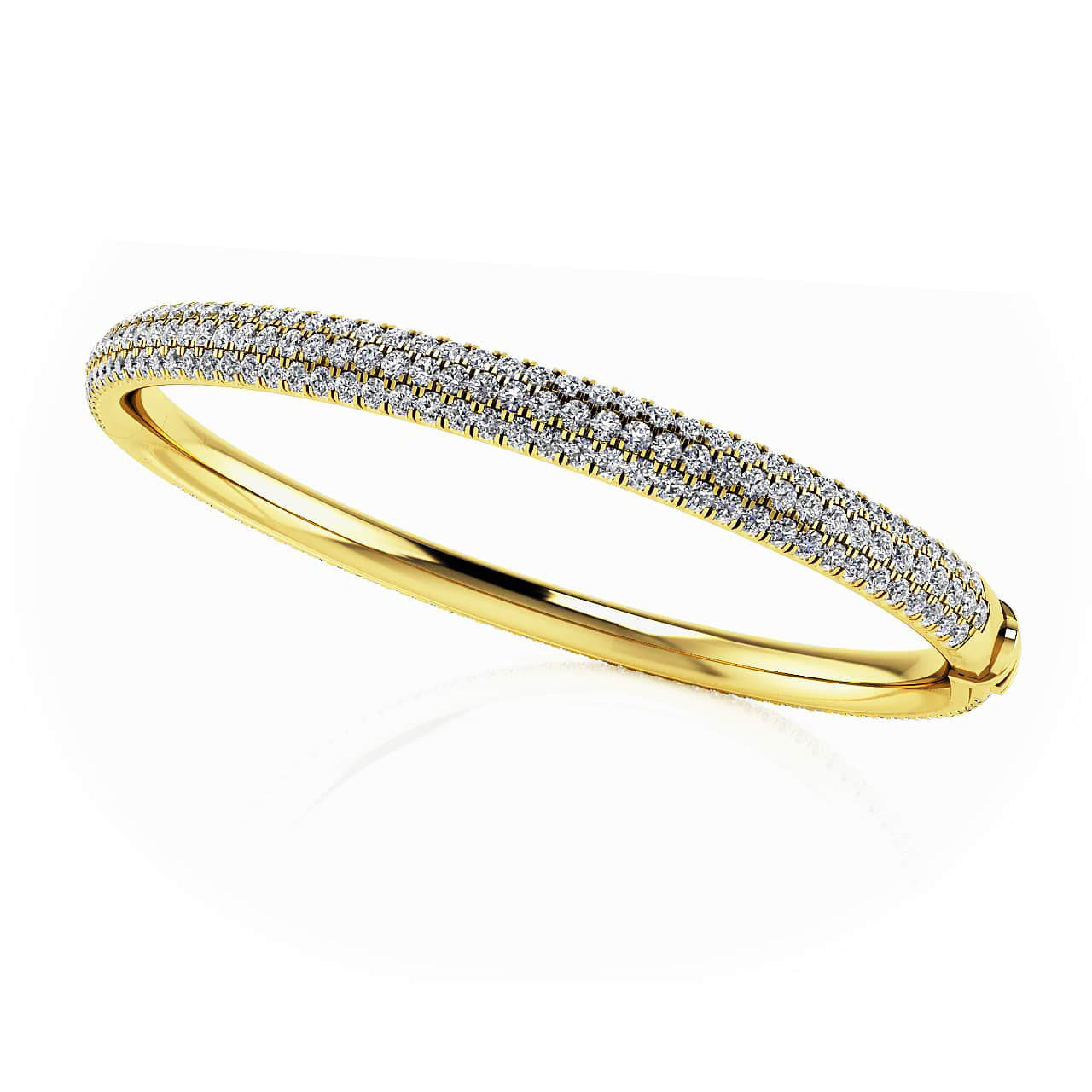 Triple Row Diamond Bangle