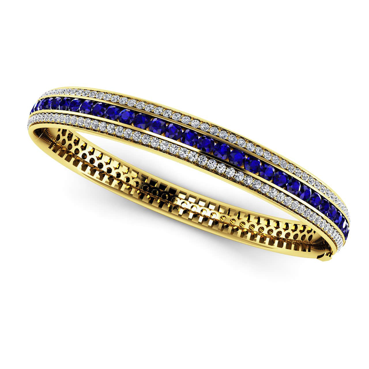 Shimmering Magic Diamond And Gemstone Bangle