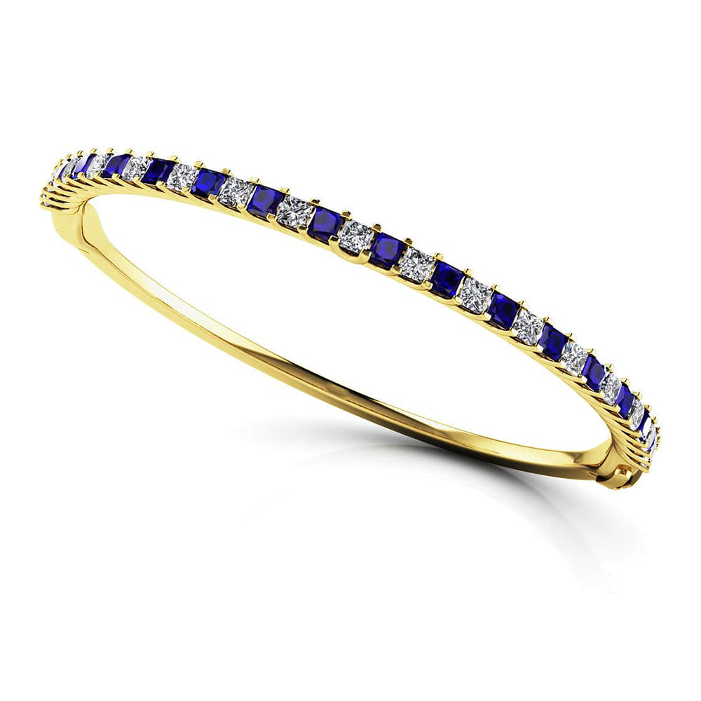 Splendor Diamond And Gemstone Bangle Bracelet