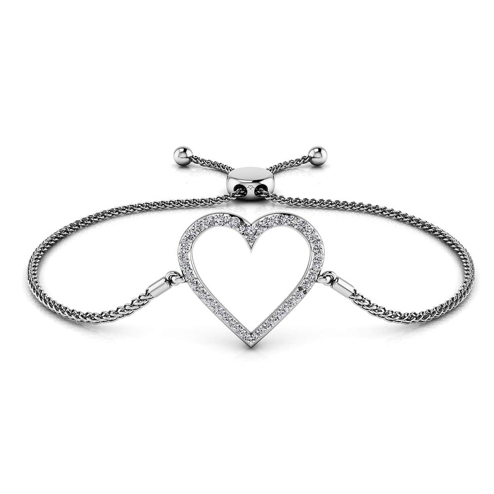 Shimmering Heart Adjustable Bracelet