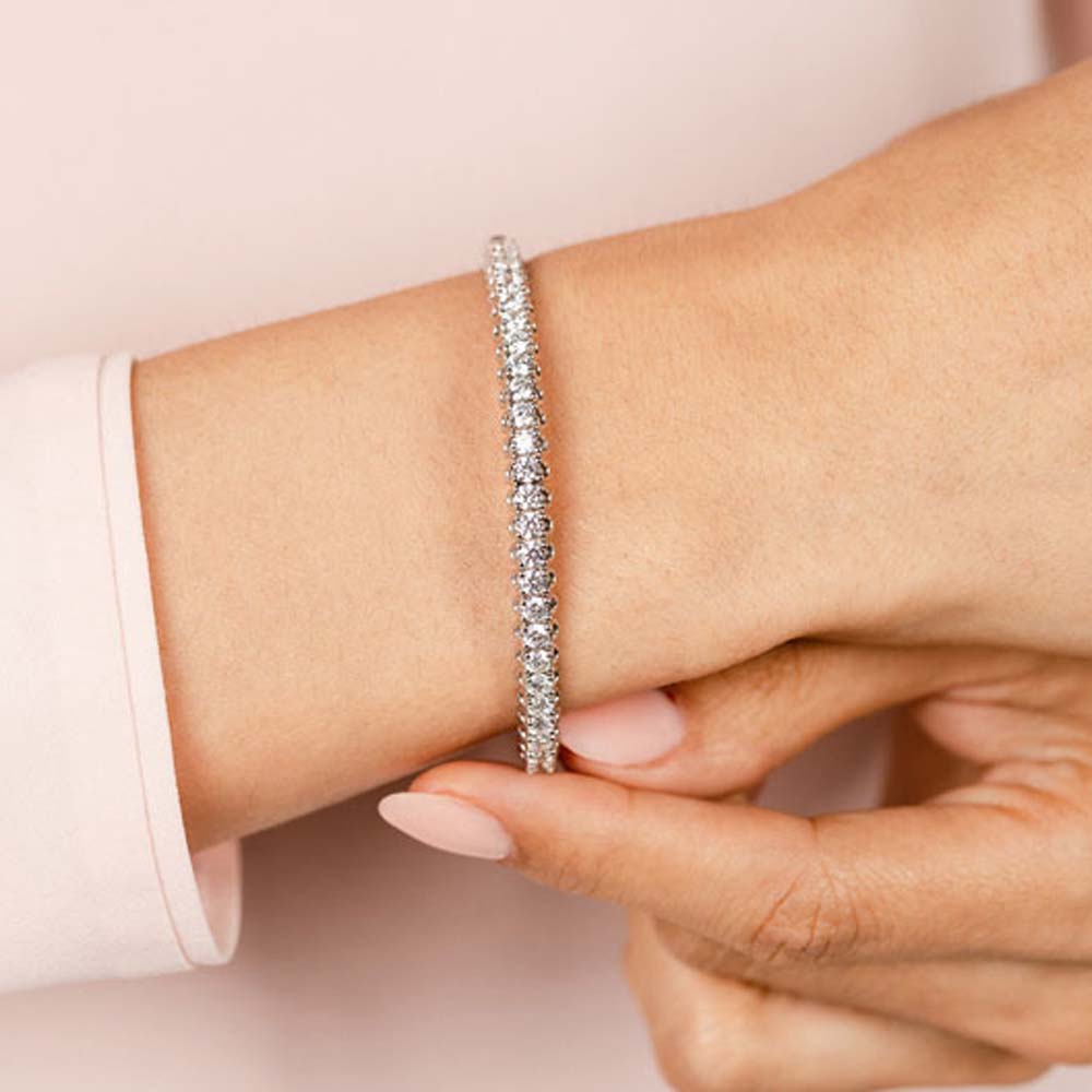 Unique Prong Diamond Bangle Bracelet