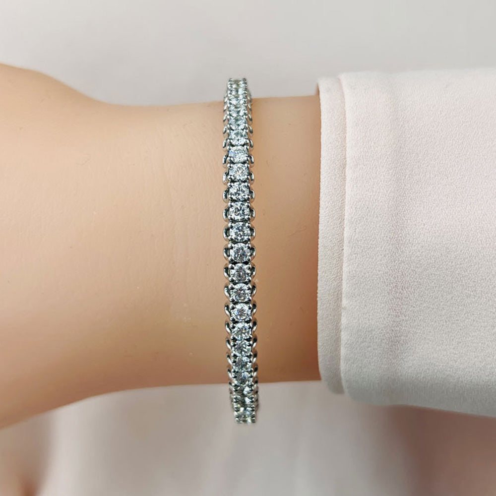 Unique Prong Diamond Bangle Bracelet