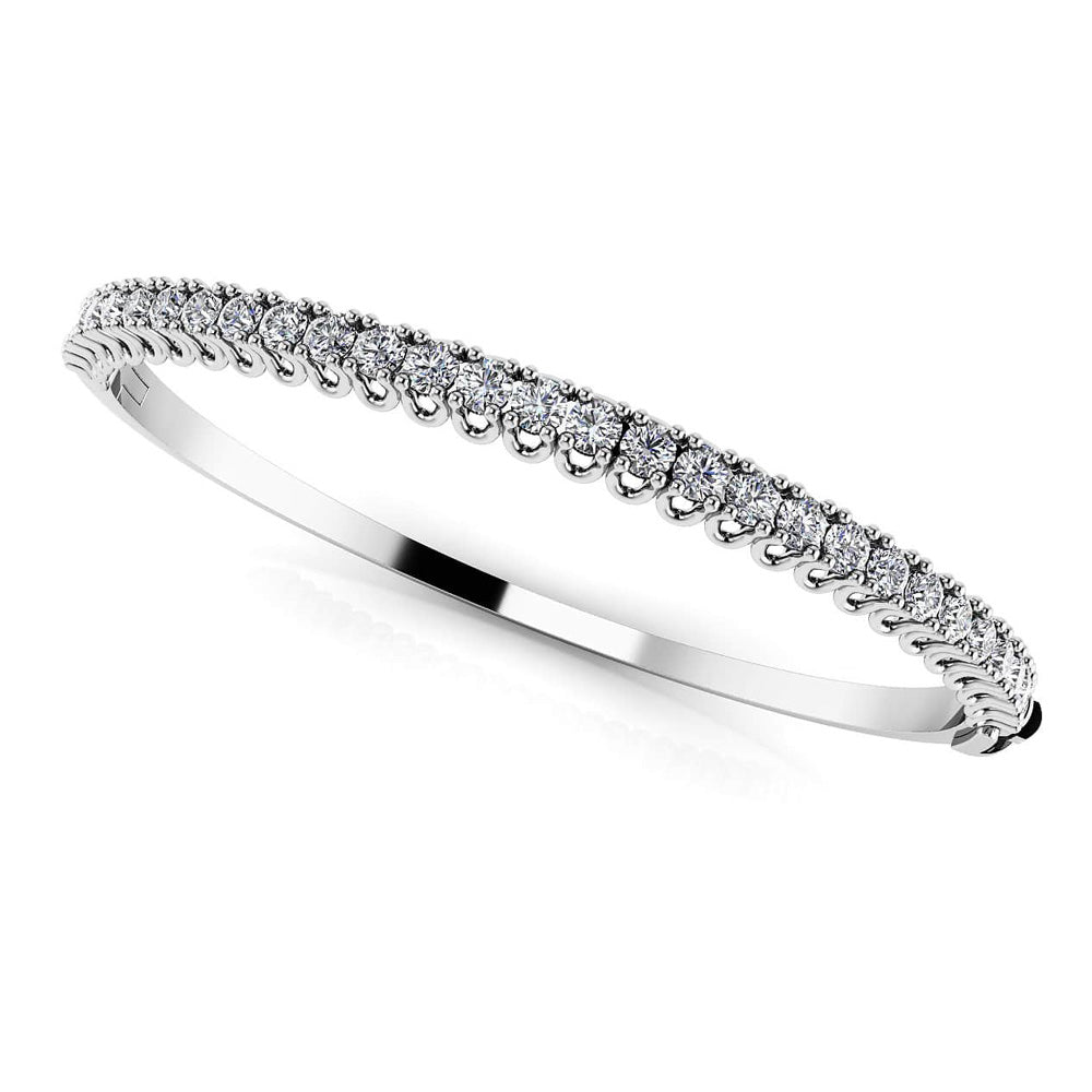 Unique Prong Diamond Bangle Bracelet