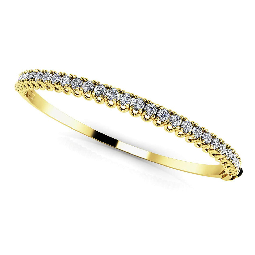 Unique Prong Diamond Bangle Bracelet