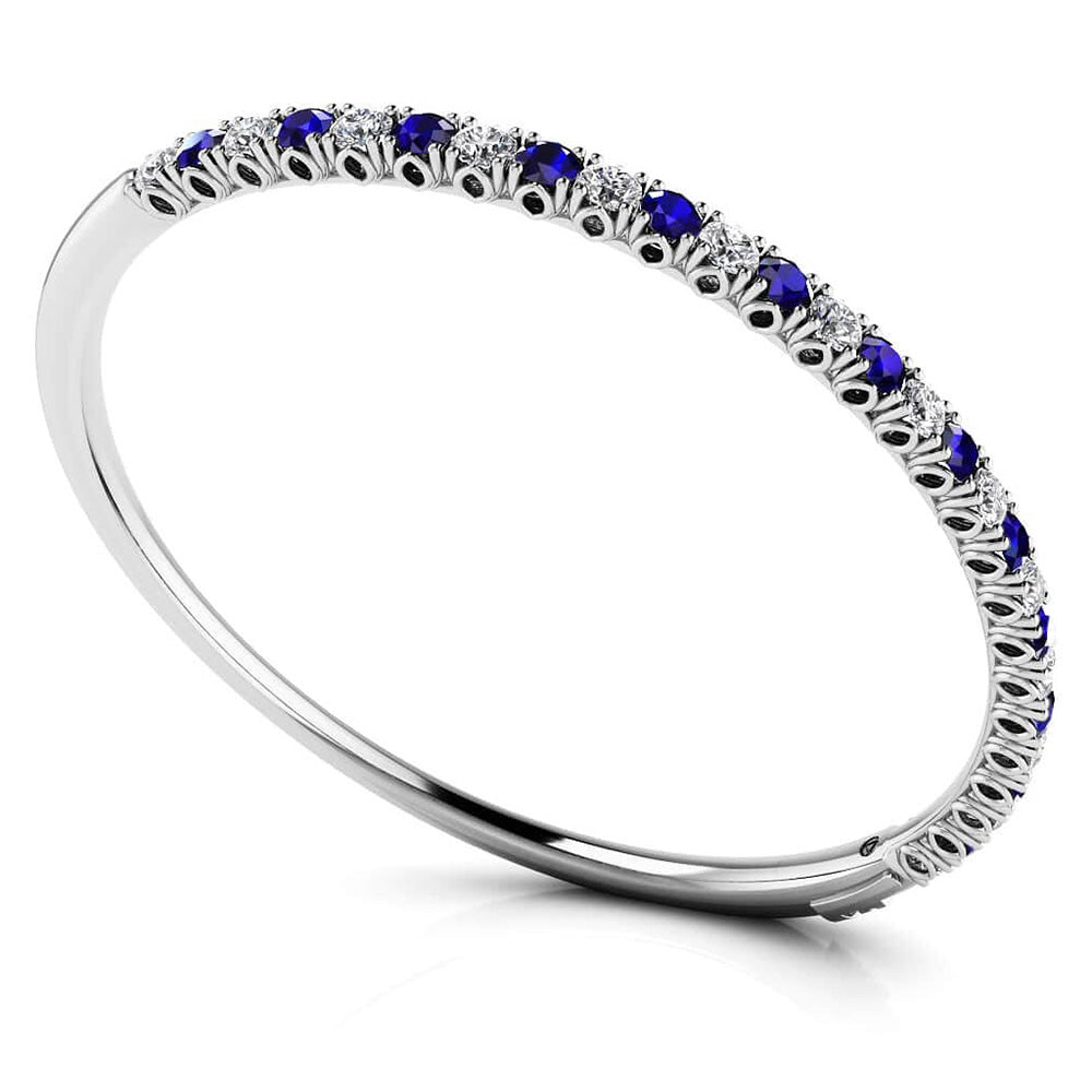 Gentle Blooms Diamond And Gemstone Bangle Bracelet
