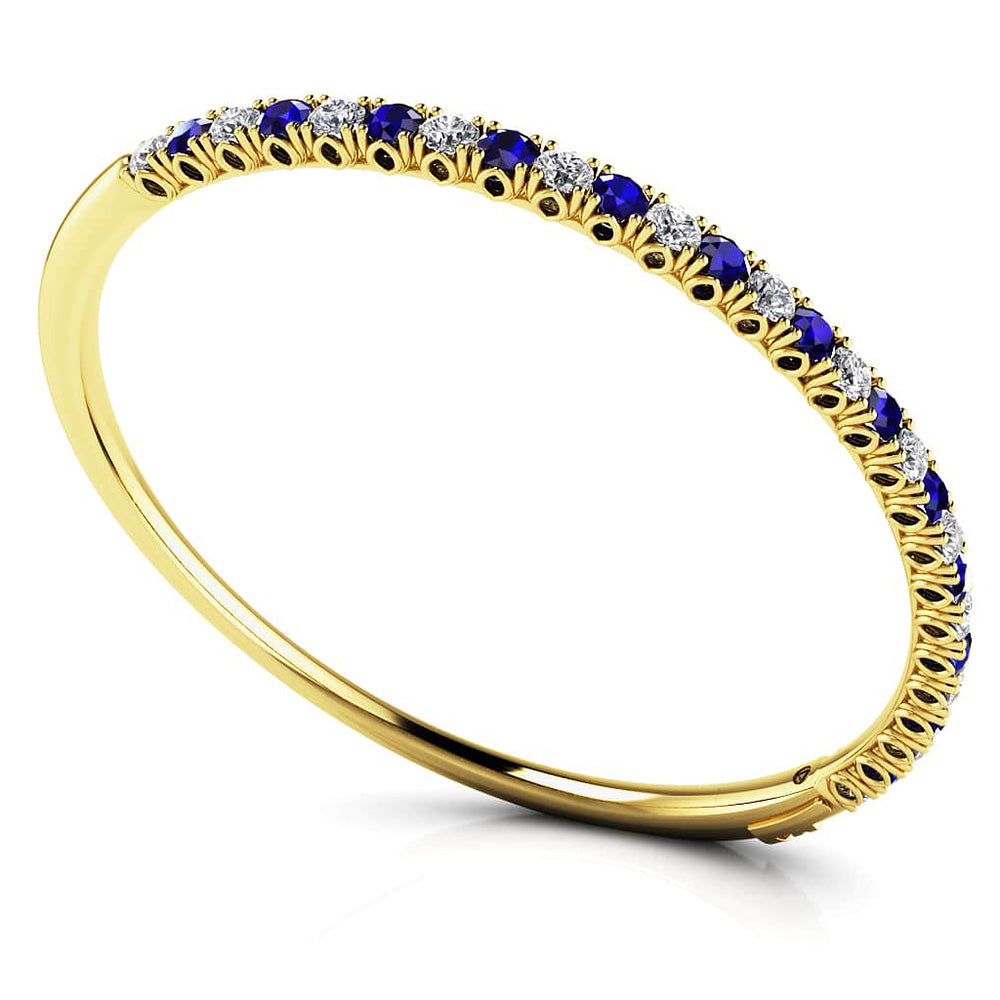 Gentle Blooms Diamond And Gemstone Bangle Bracelet