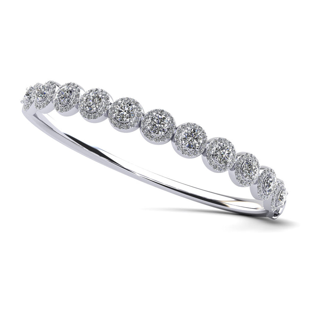Divinely Dazzling Halo Bangle Bracelet