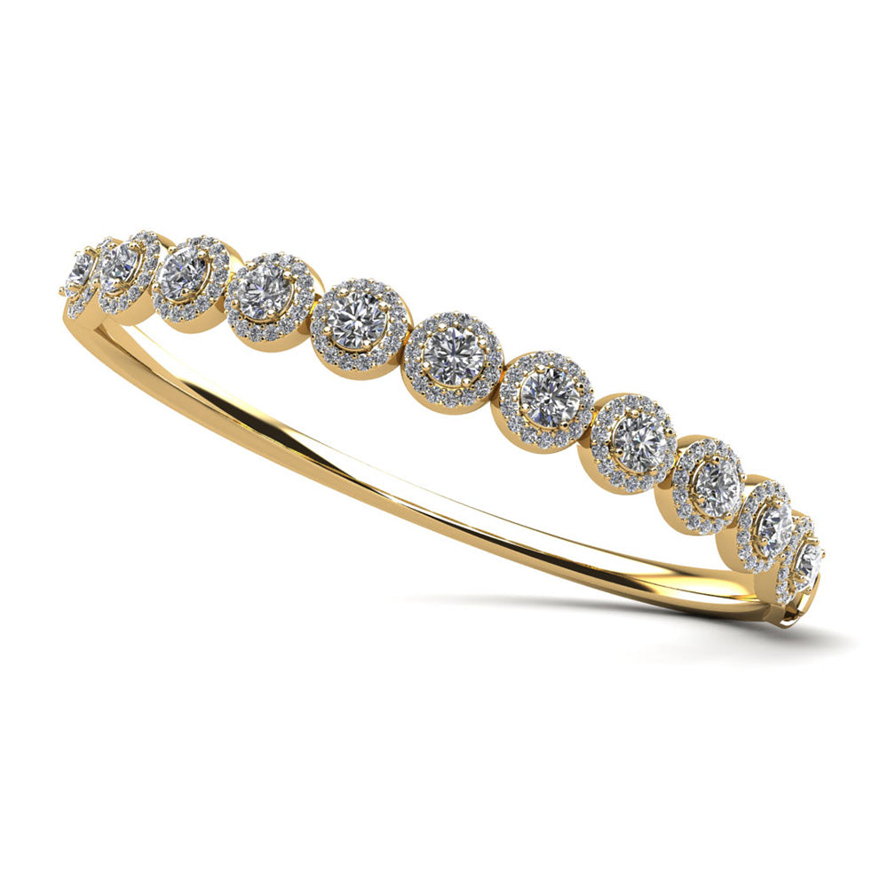 Divinely Dazzling Halo Bangle Bracelet