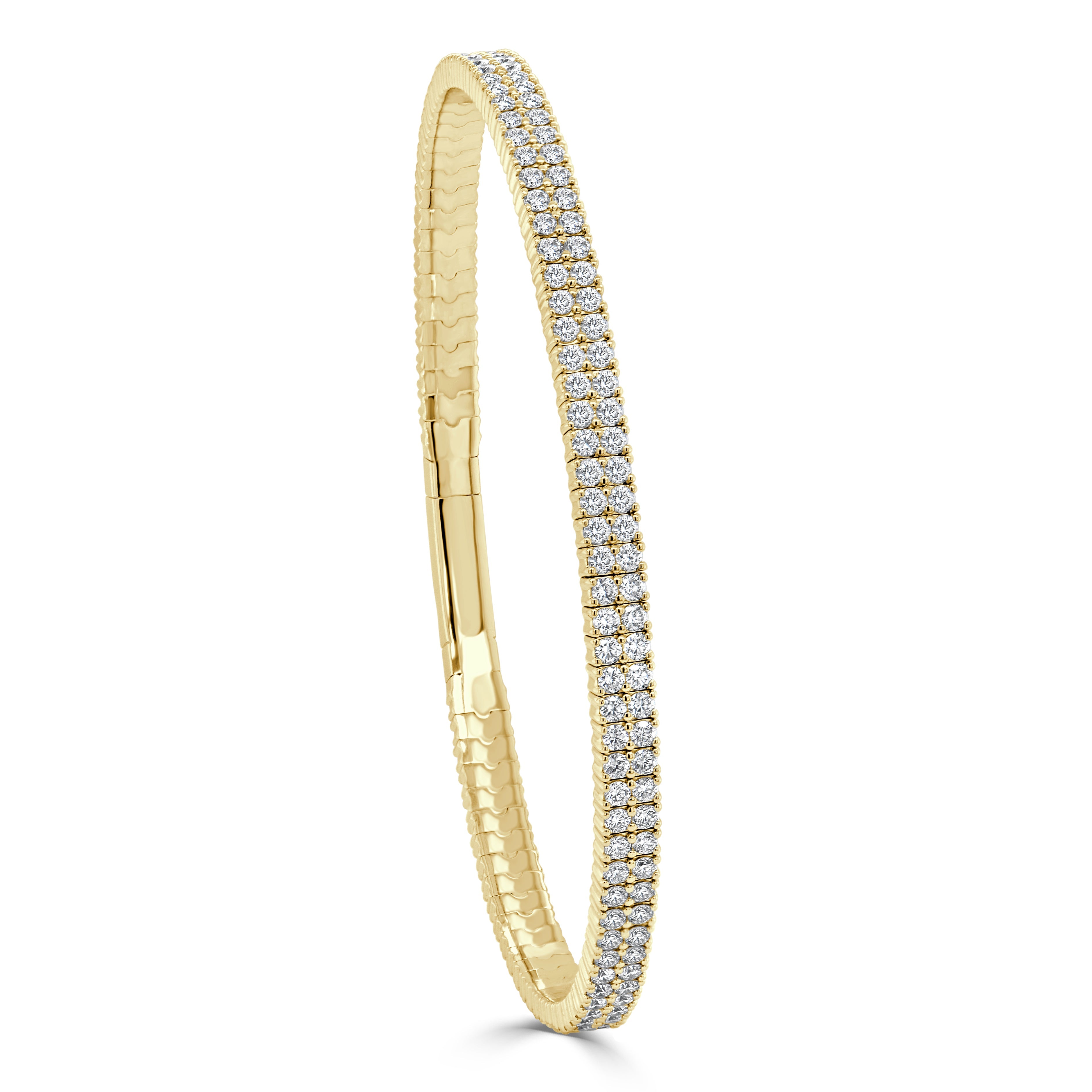 Diamond Double Row Flexible Bangle