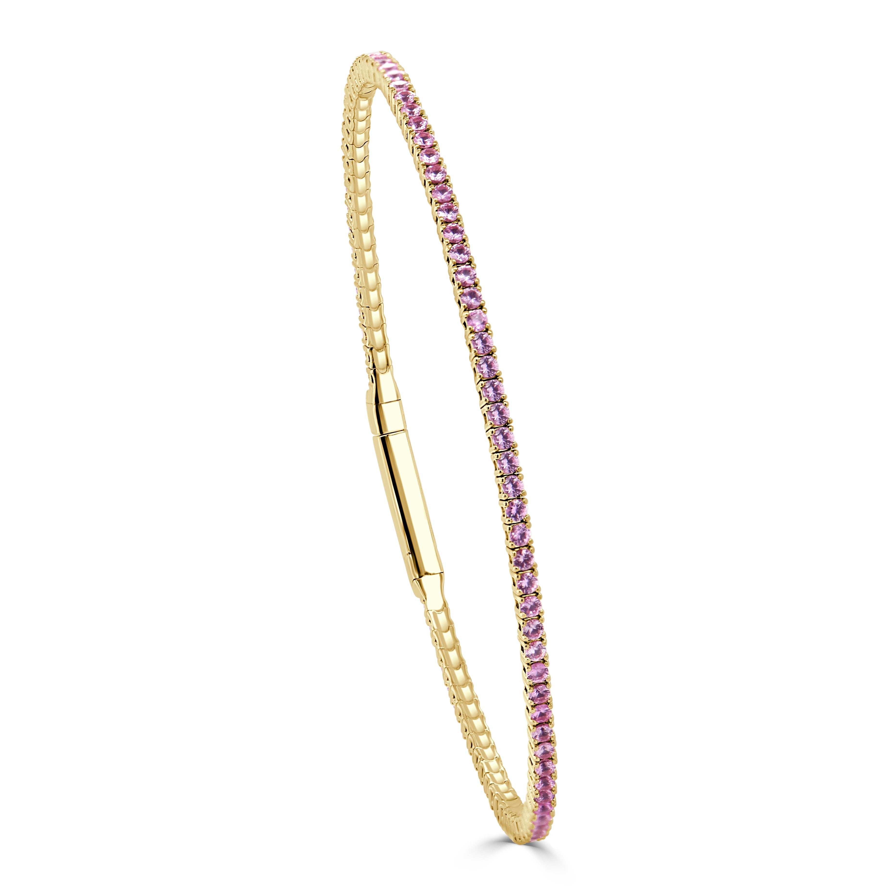 Pink Sapphire Flexible Eternity Bangle