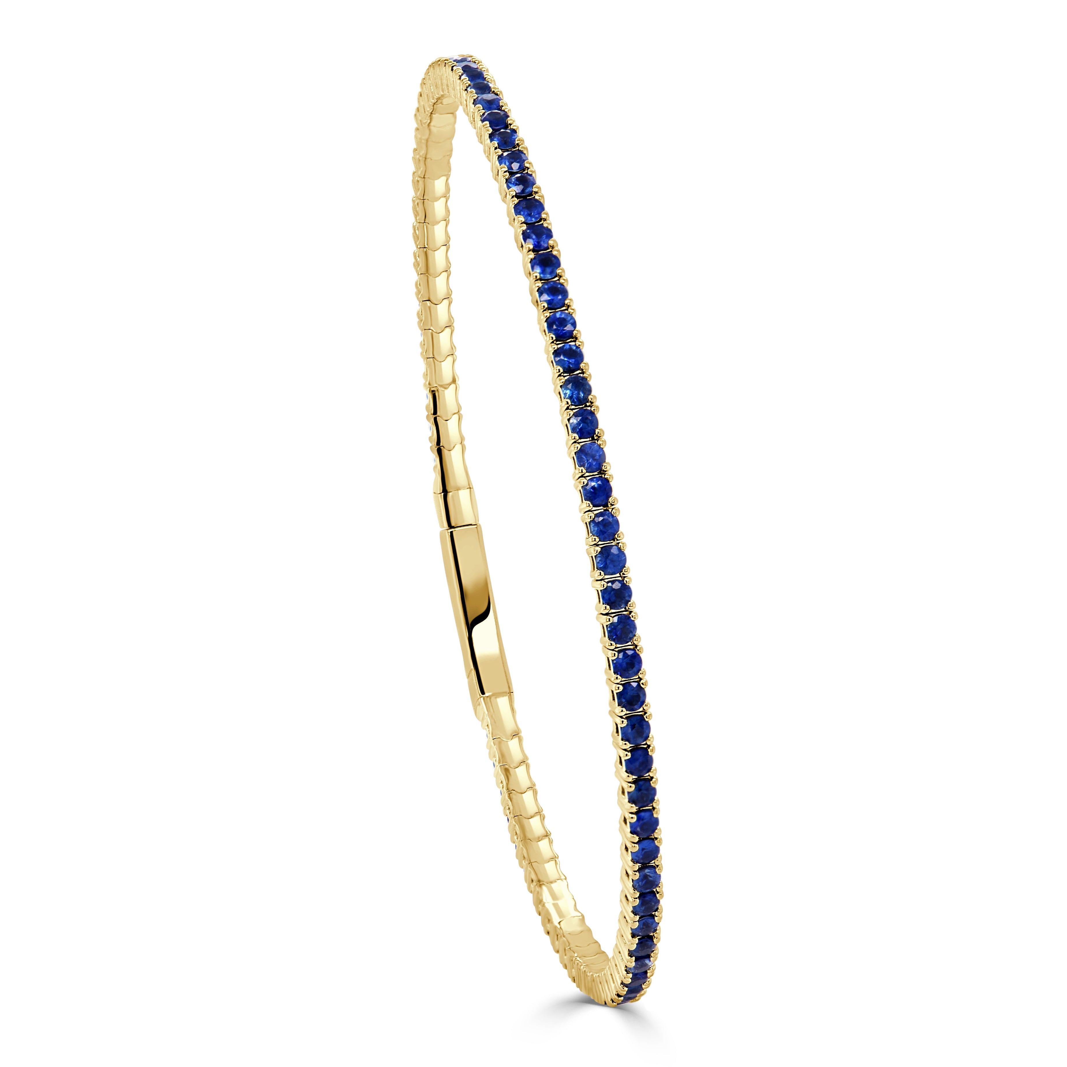 Blue Sapphire Flexible Eternity Bangle