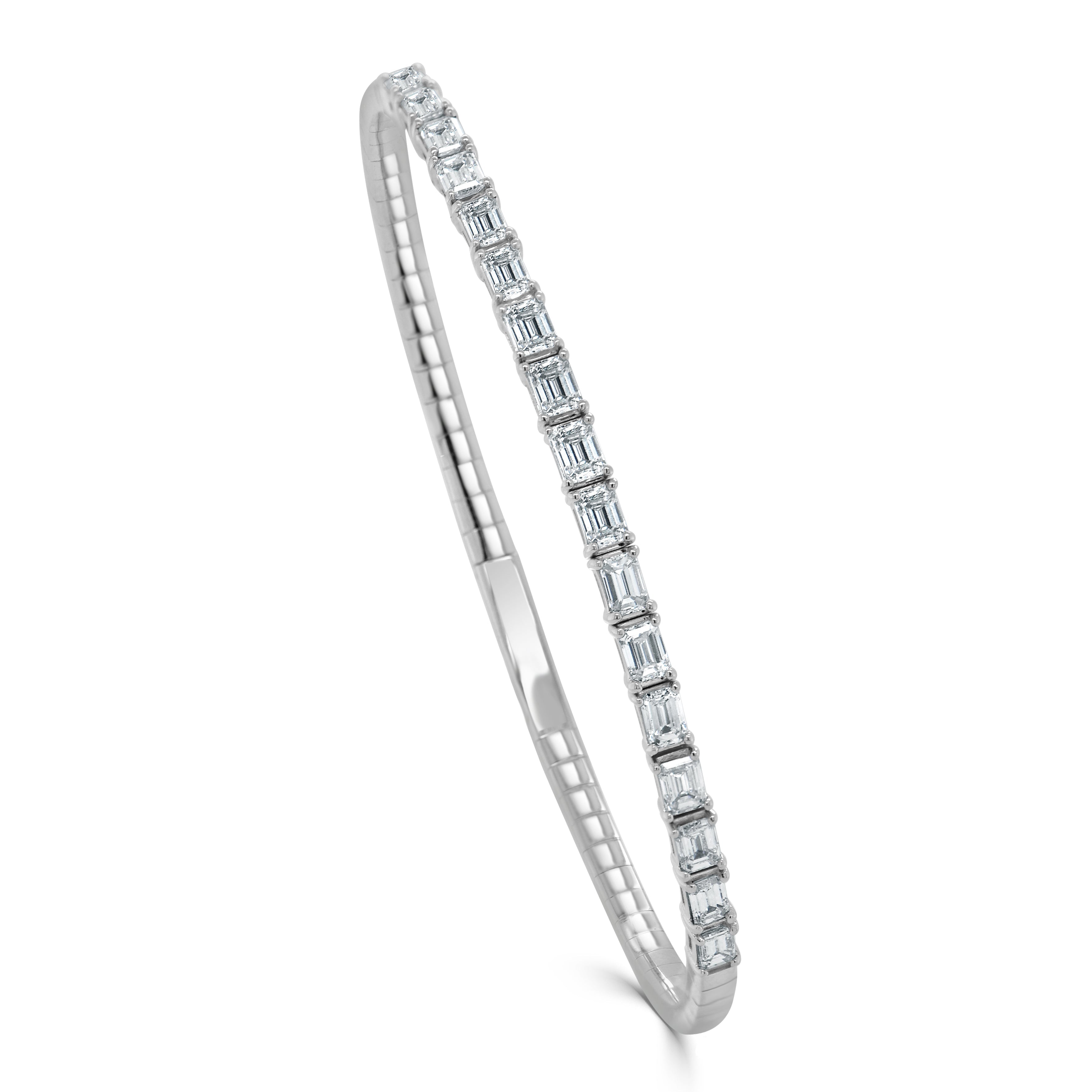 Emerald-Cut Flexible Bangle