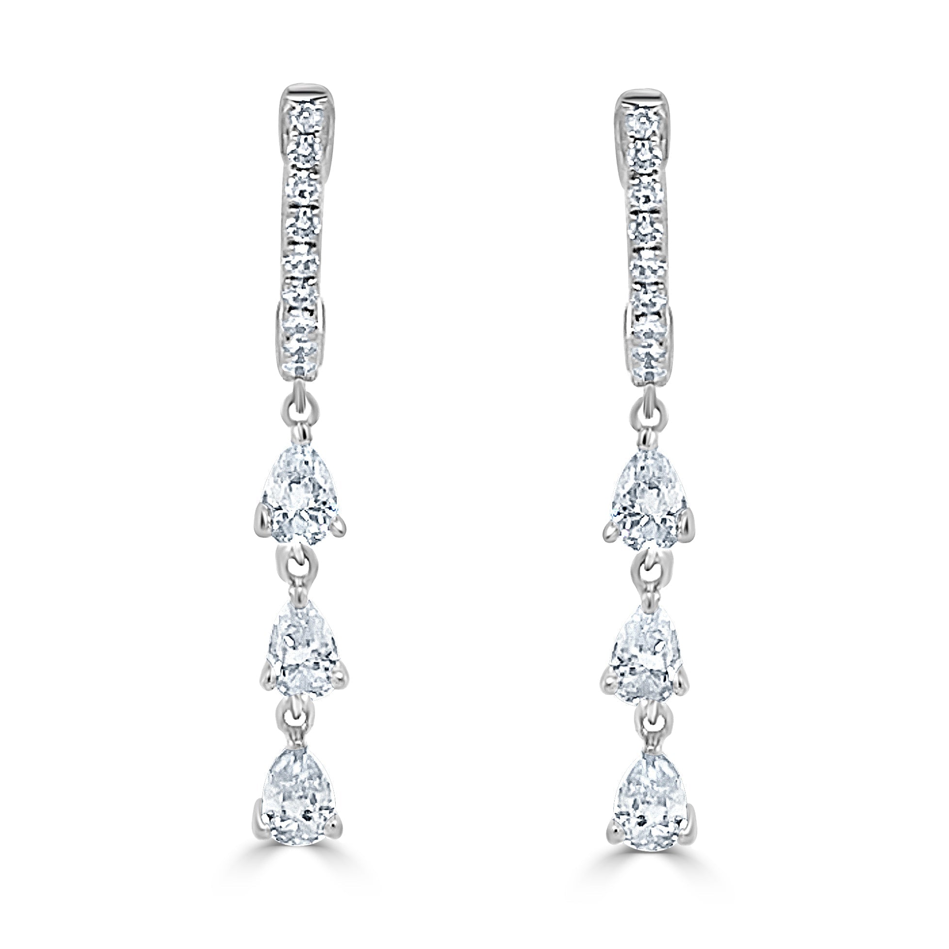 Pear-Shape Diamond Huggie Earrings