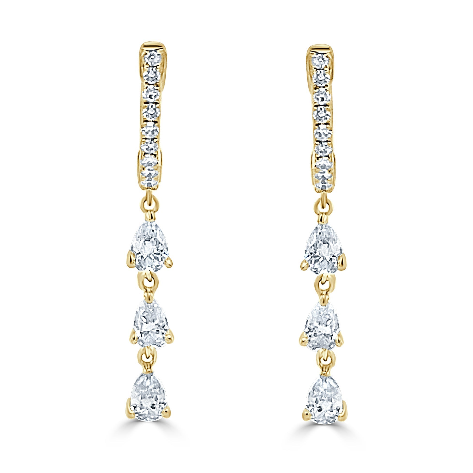 Pear-Shape Diamond Huggie Earrings