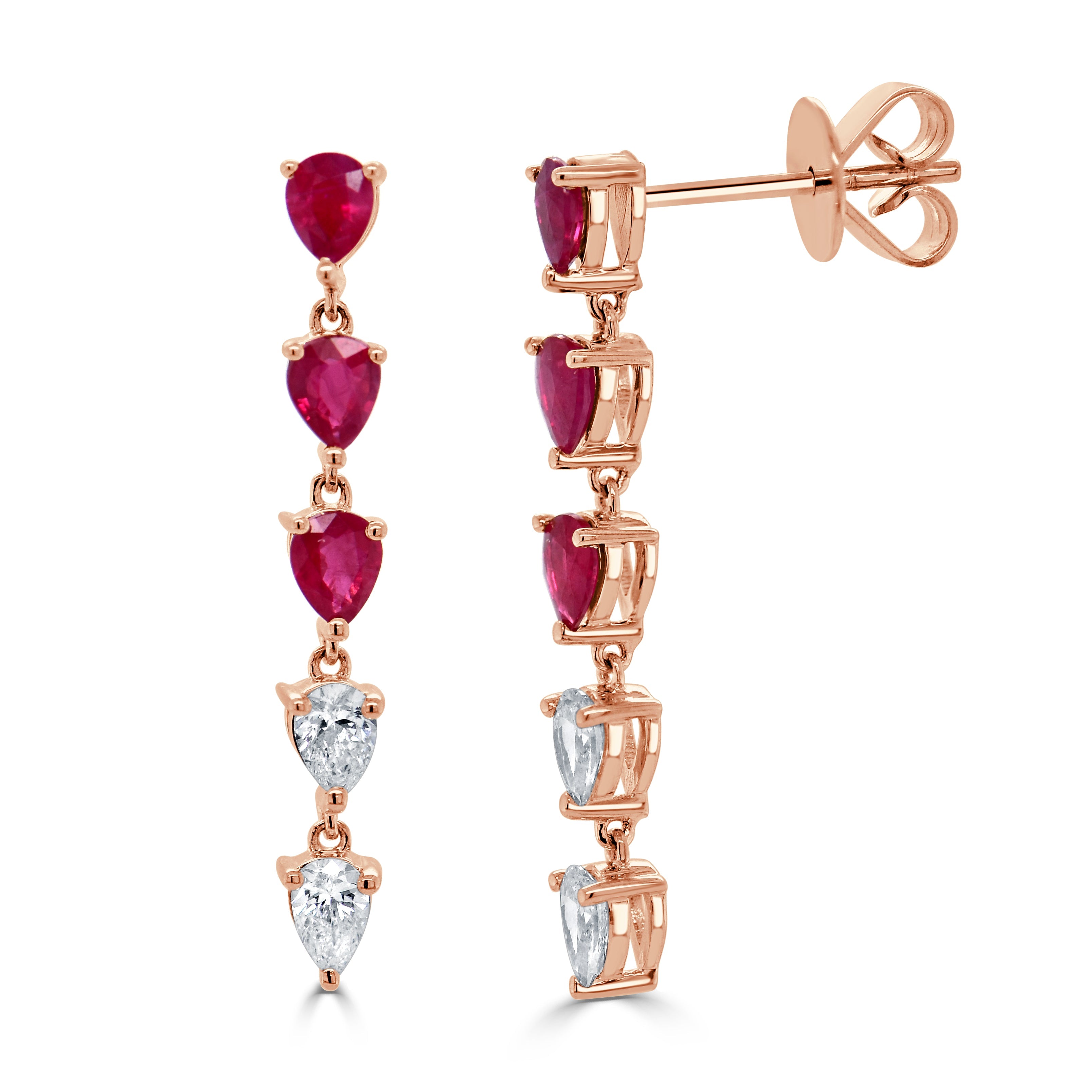 Ruby Diamond Drop Earrings