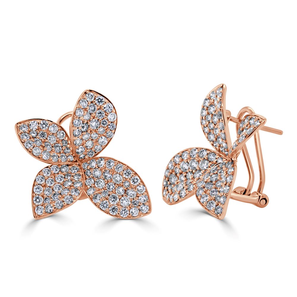 Diamond Flower Earrings