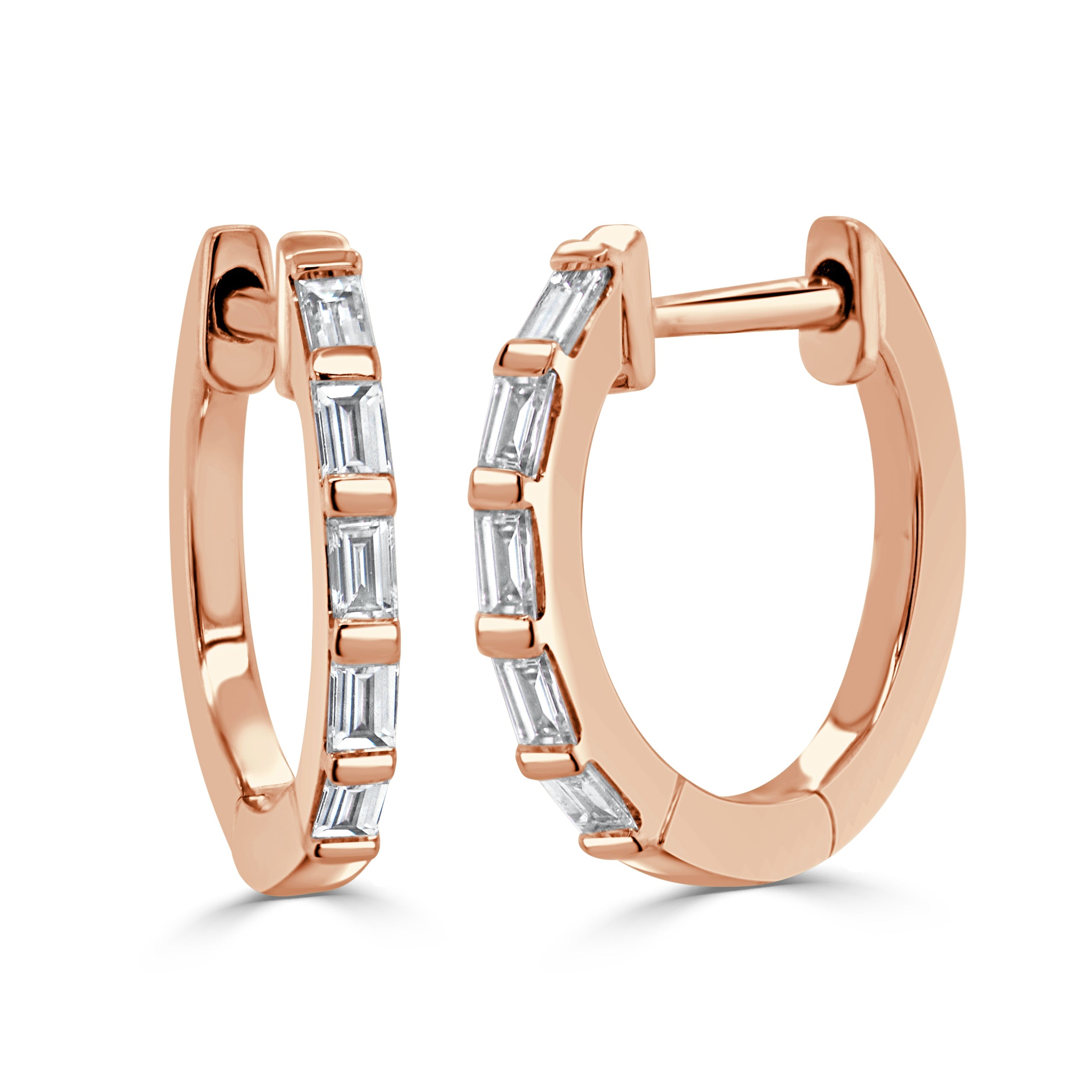 Baguette Diamond Huggie Earrings