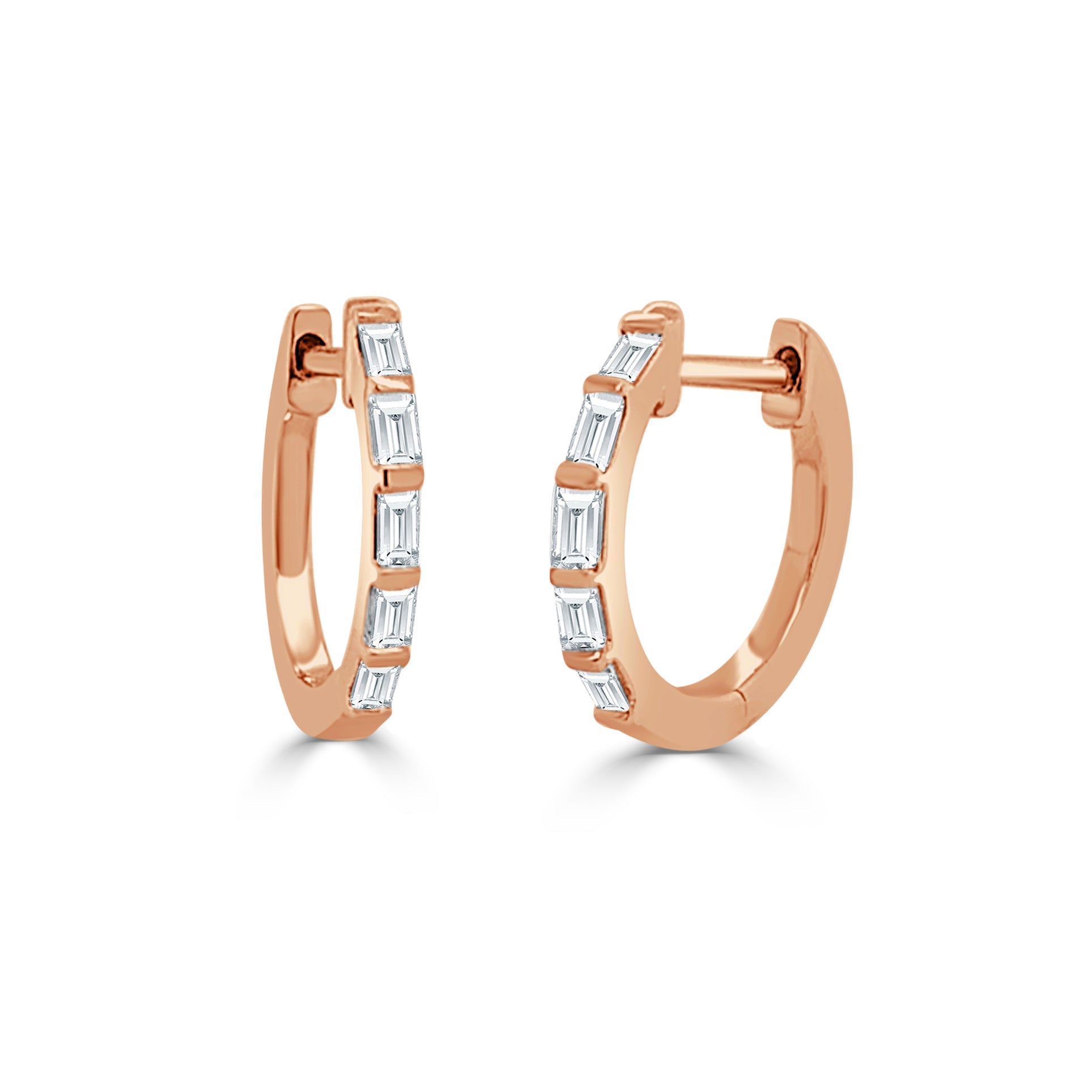 Baguette Diamond Huggie Earrings